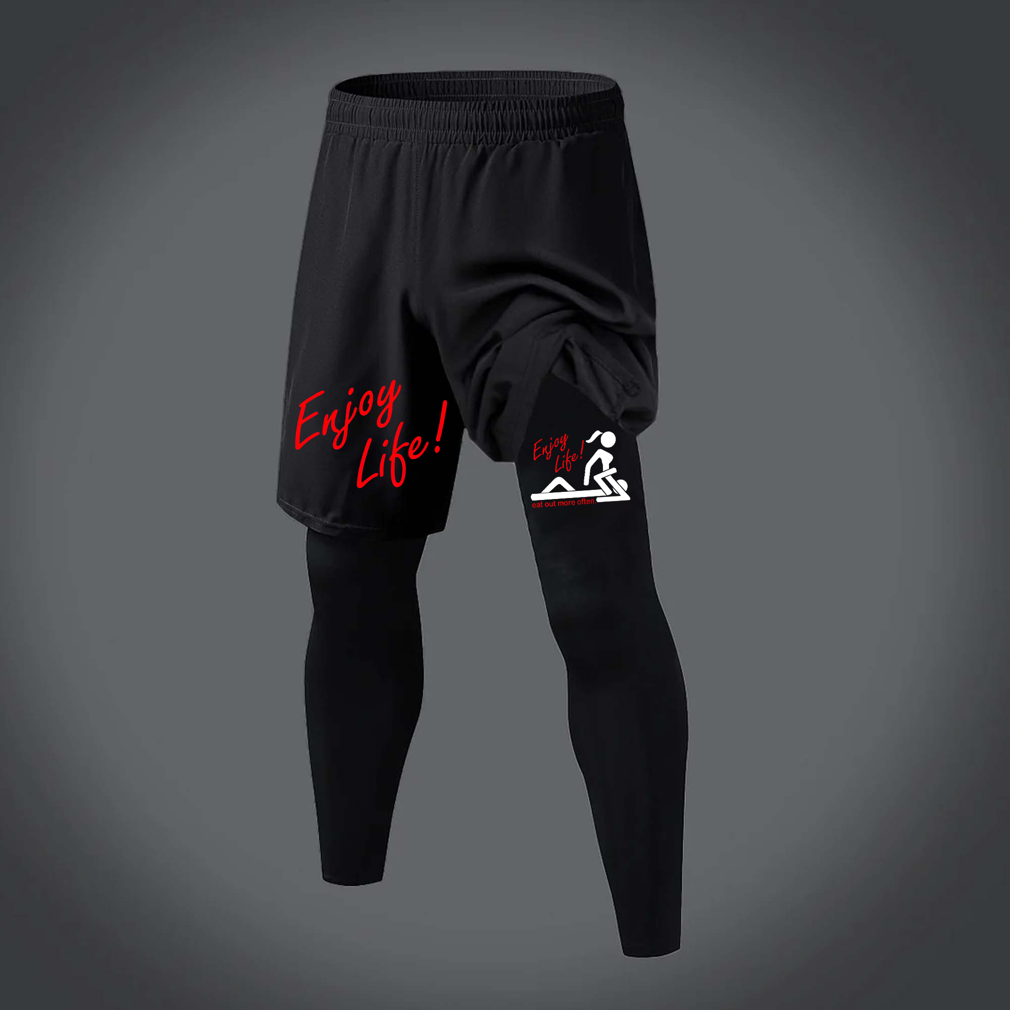 Enjoy Life Printed Men's All-In-One Fitness Leggings  Image - 1