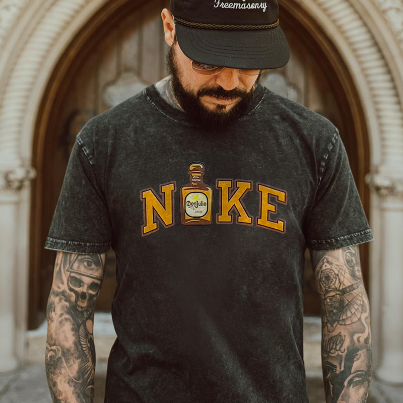 Vintage Tequila Printed Unisex Washed T-Shirt Image - 1