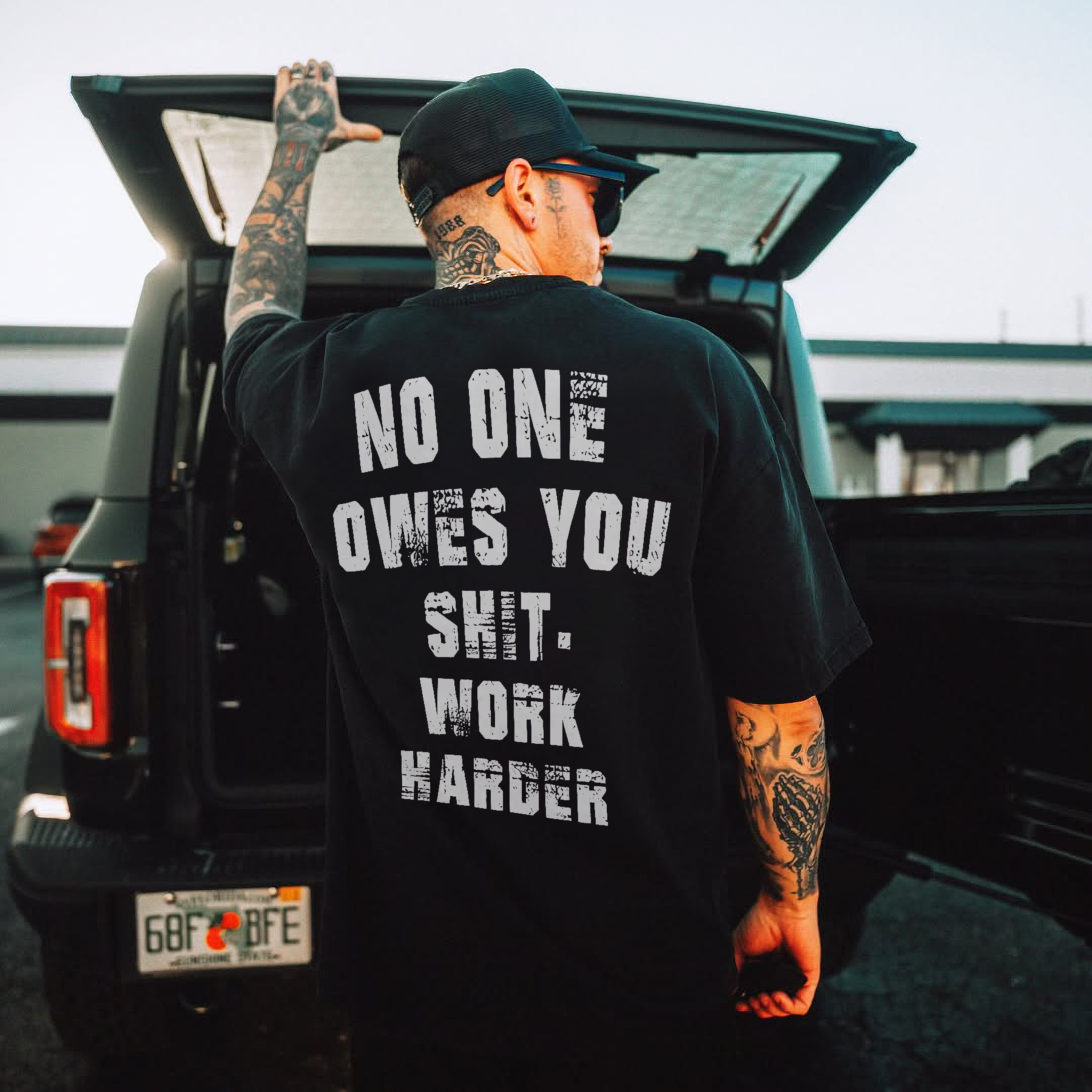 No One Owes You Shit Work Harder Printed Men's T-shirt Image - 1