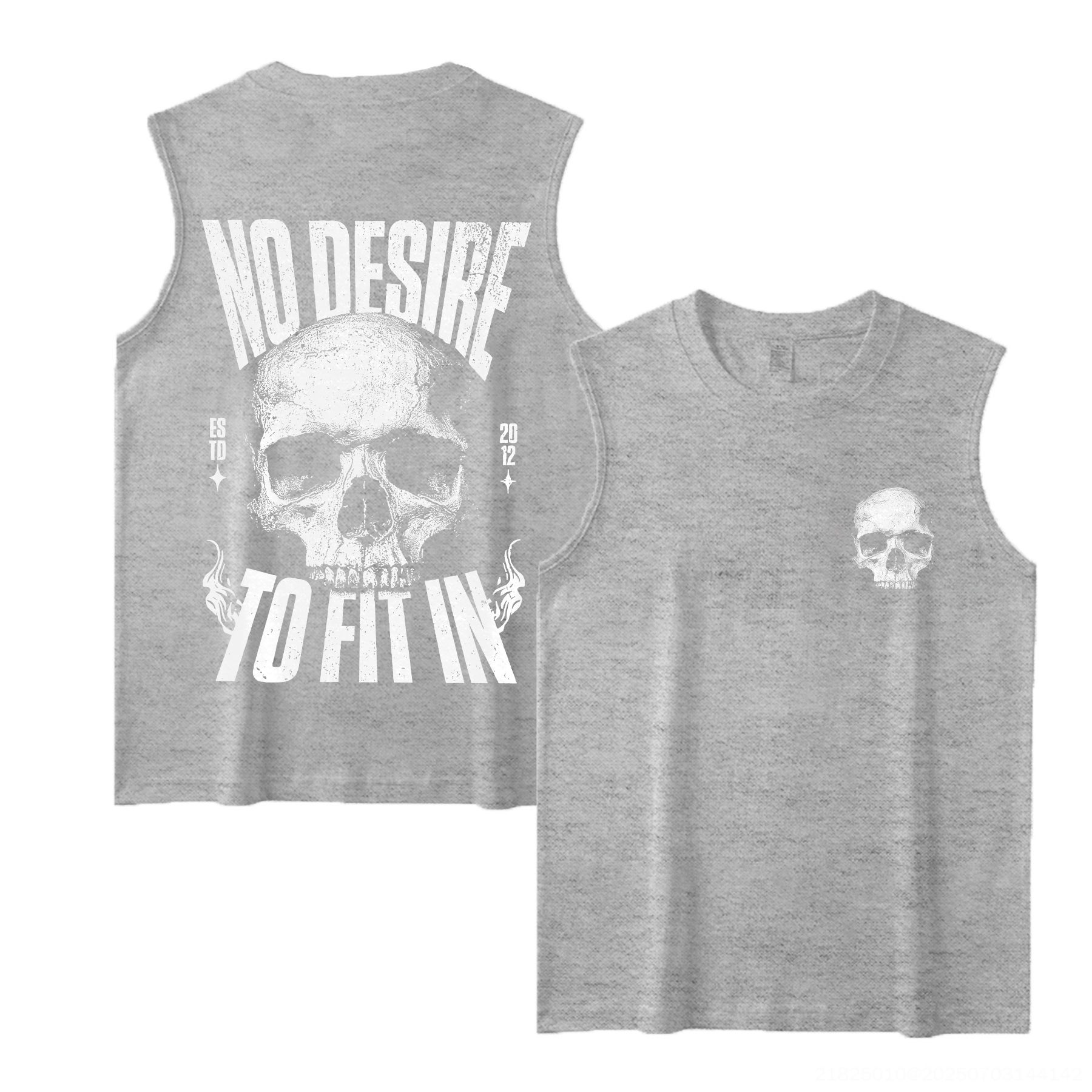 No Desire To Fit In Skull Print Men's Tank Image - 5