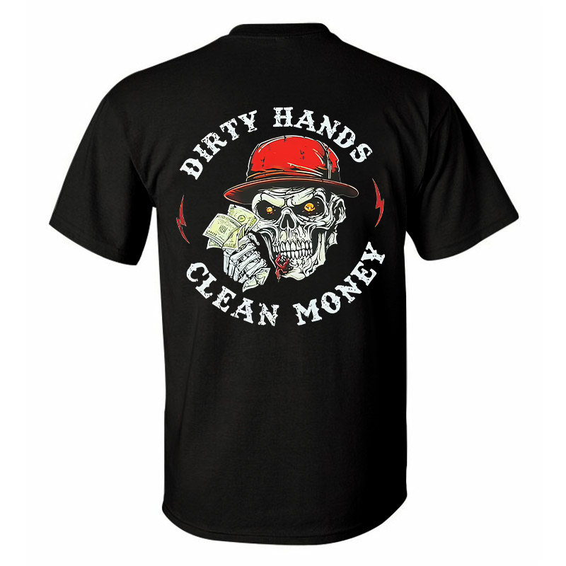 Dirty Hands Clean Money Printed Men's T-Shirt Image - 2