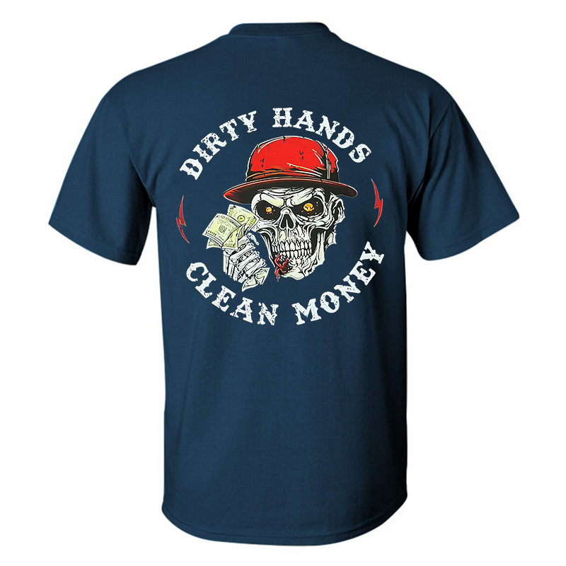 Dirty Hands Clean Money Printed Men's T-Shirt Image - 5