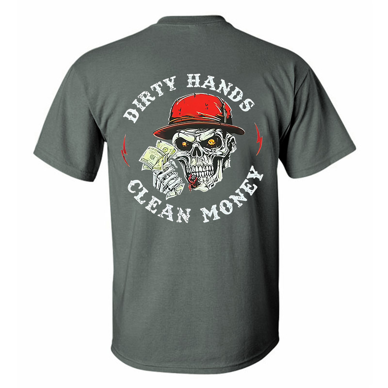 Dirty Hands Clean Money Printed Men's T-Shirt Image - 4