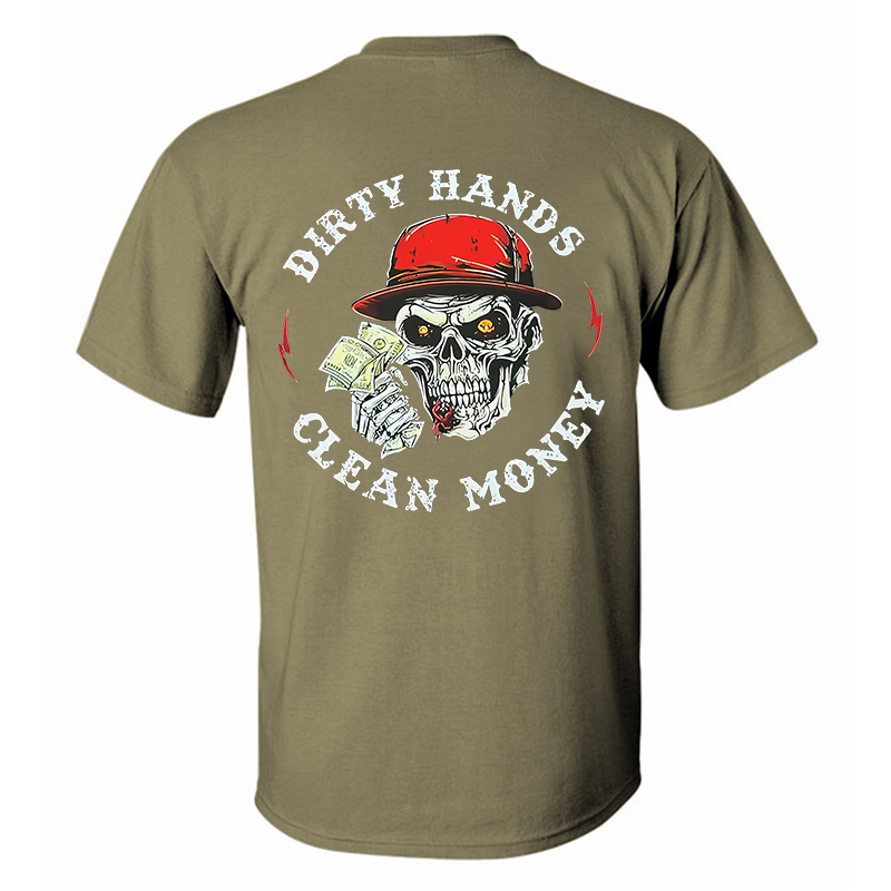 Dirty Hands Clean Money Printed Men's T-Shirt Image - 8