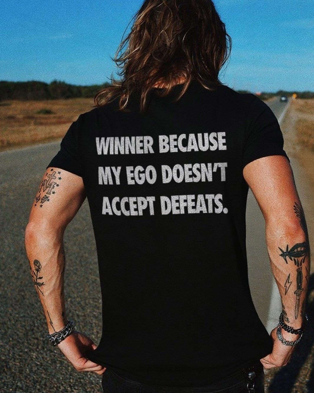 Winner Because My Ego Doesn't Accept Defeats Printed Men's T-Shirt   