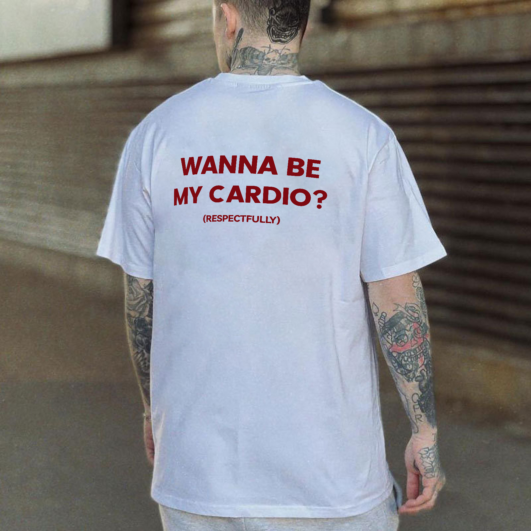 Wanna Be My Cardio? Printed Men's T-shirt Image - 1