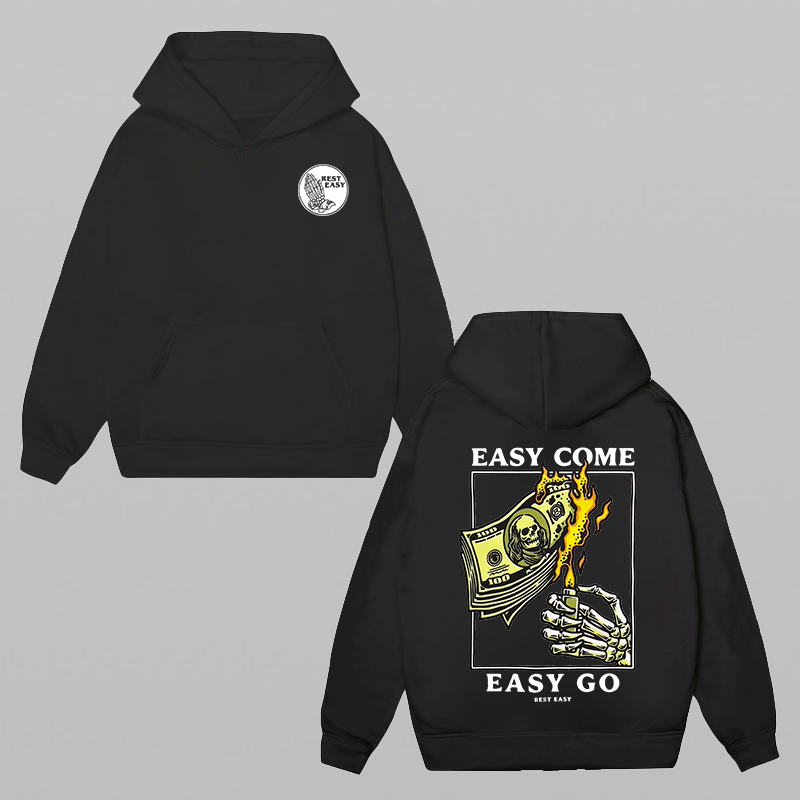 Easy Come Ease Go Printed Unisex Oversized Hoodie Image - 2