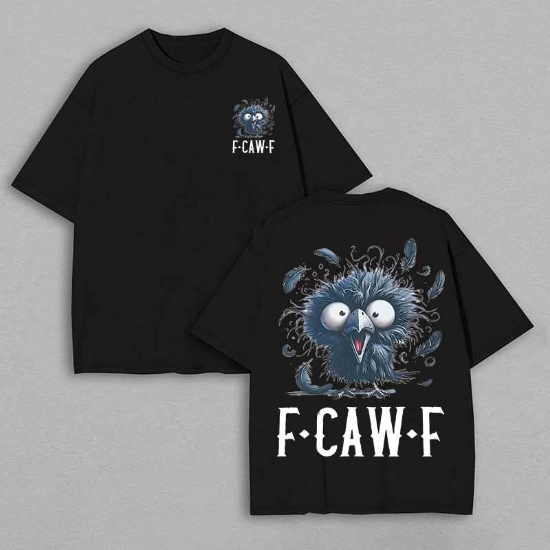 F-Caw-F Funny Bird Printed Unisex Oversized T-shirt
