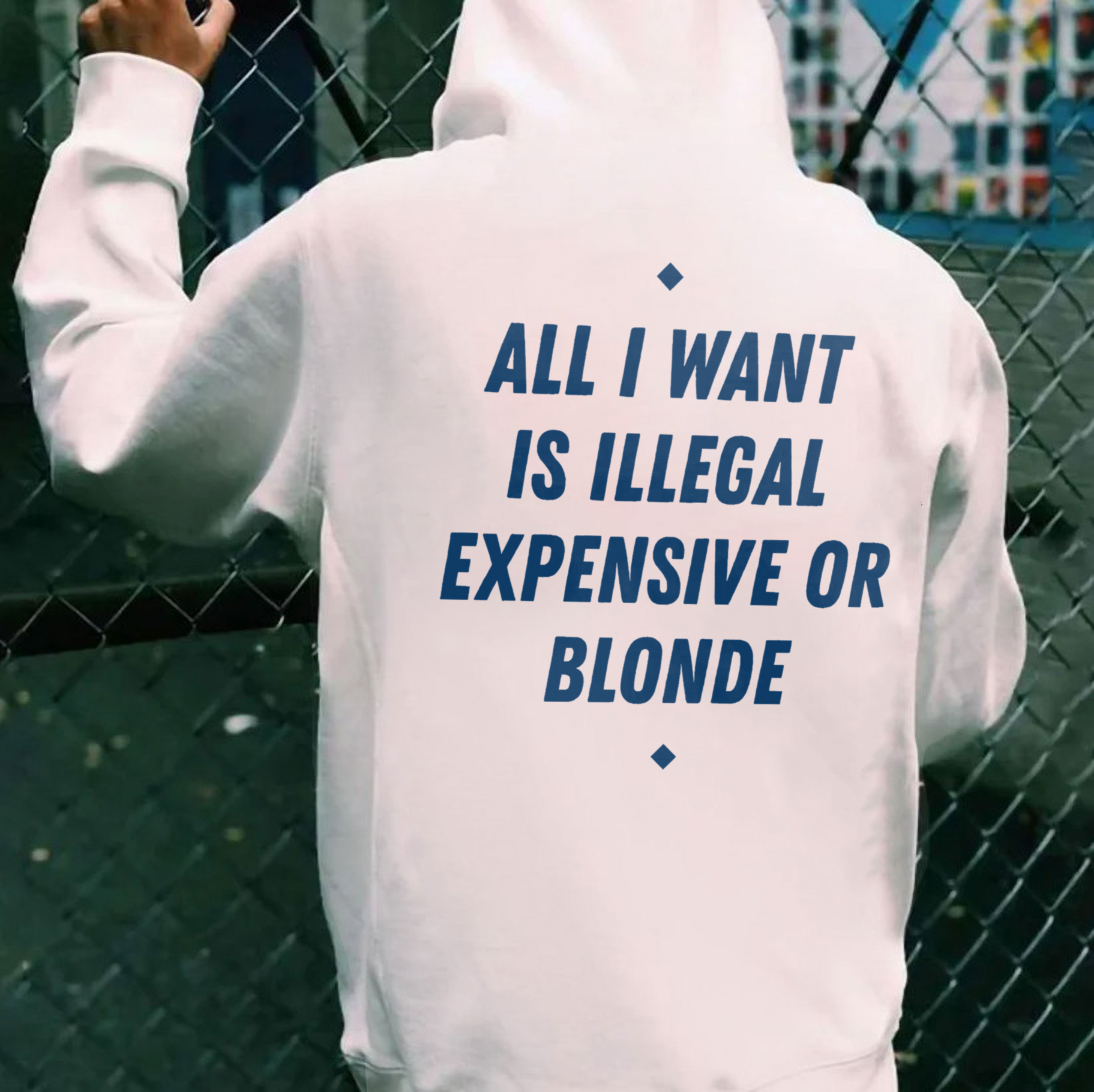 All I Want Is Illegal Expensive Or Blonde Printed Fleece-lined Unisex Hoodie Image - 2