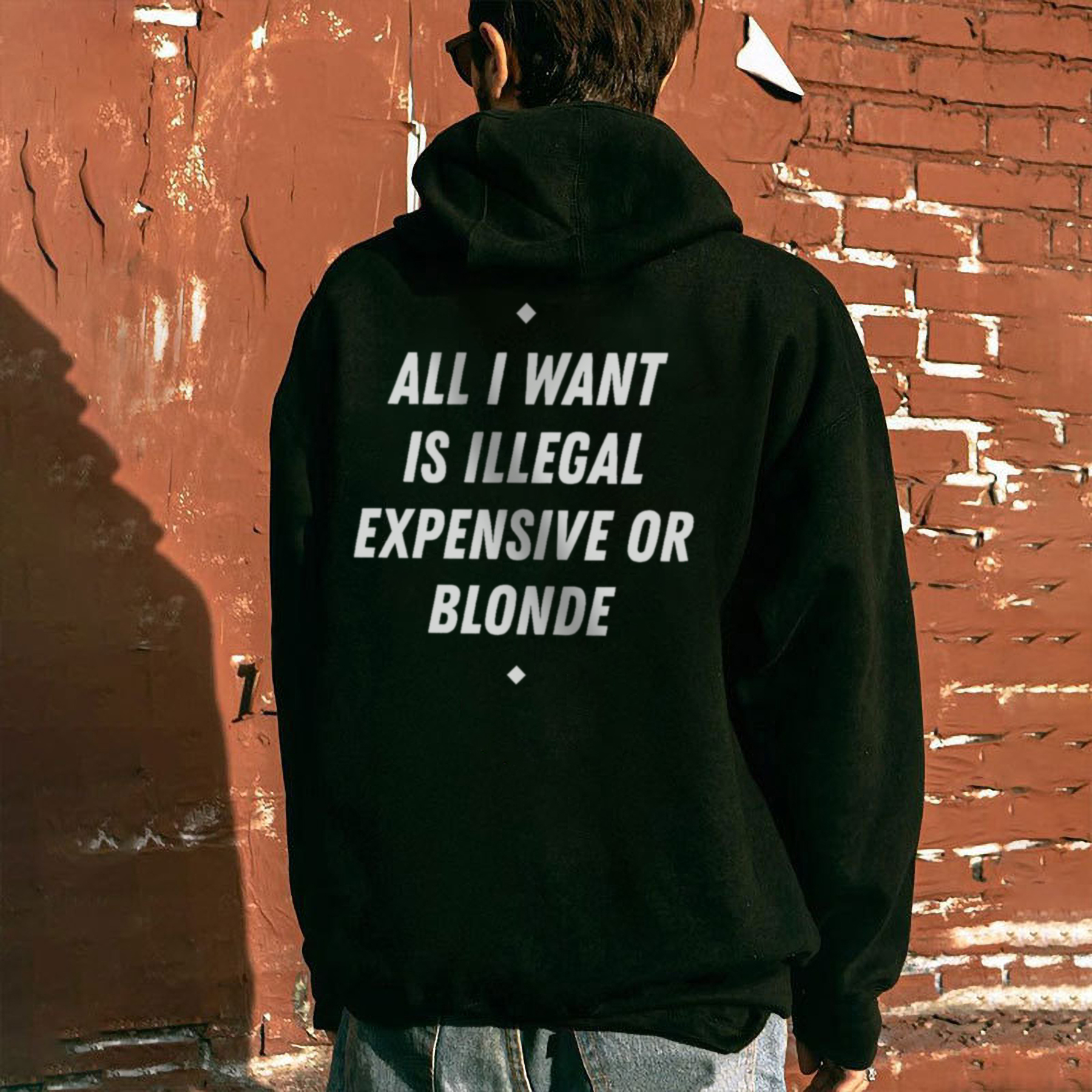 All I Want Is Illegal Expensive Or Blonde Printed Fleece-lined Unisex Hoodie Image - 1