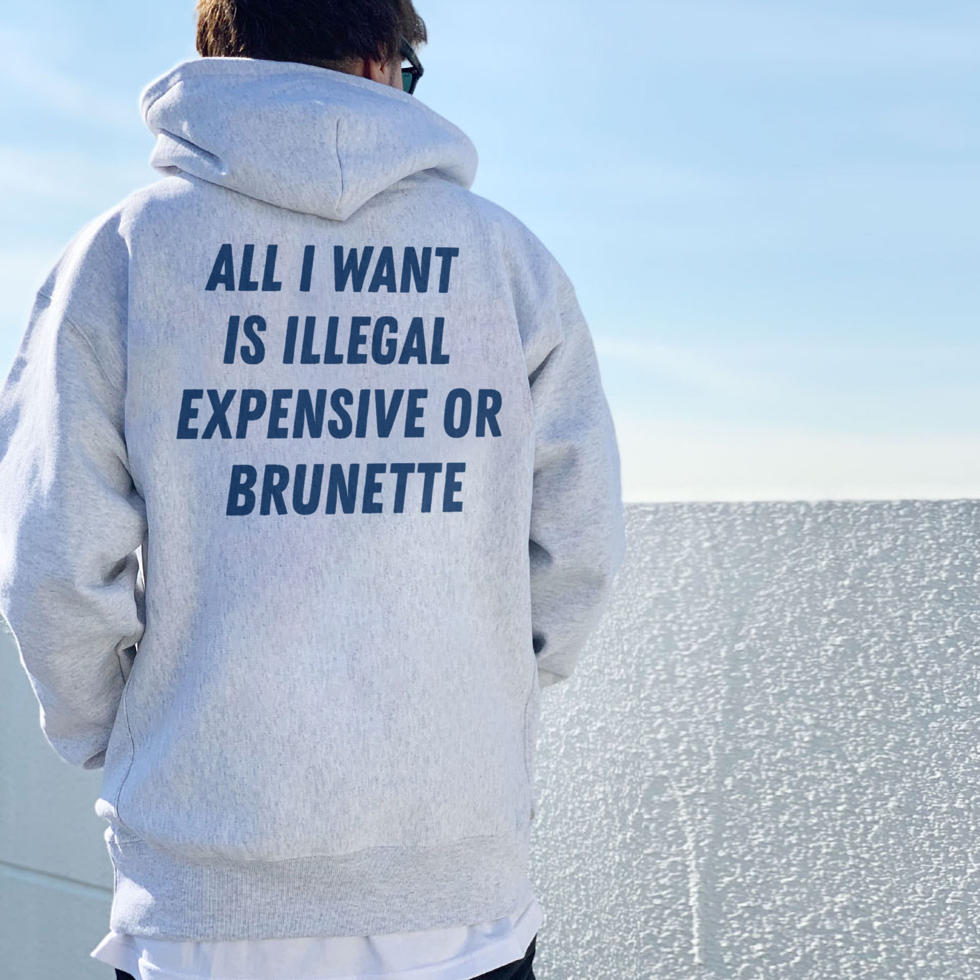 All I Want Is Illegal Expensive Or Brunette Printed Fleece-lined Unisex Hoodie