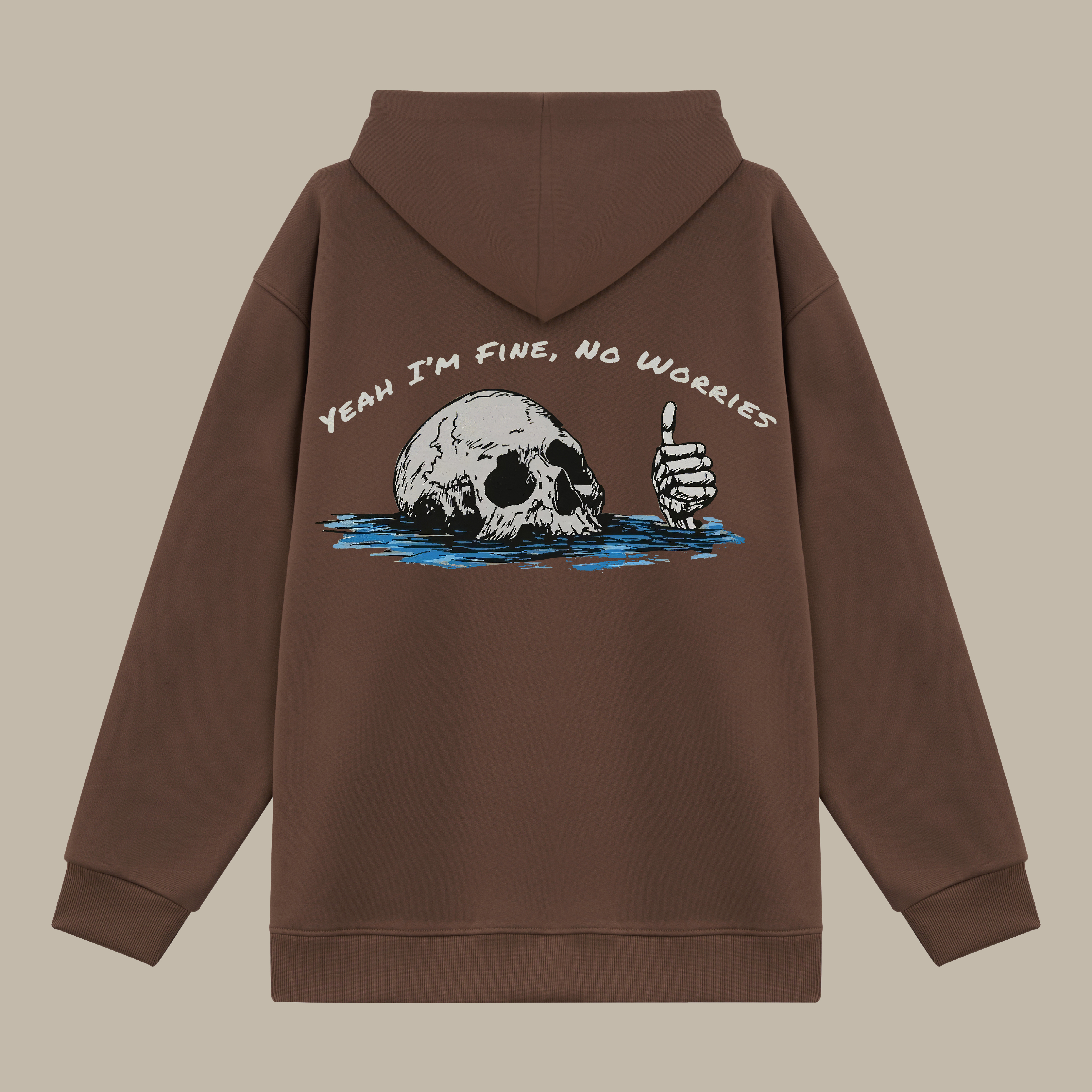 Yeah I'm Fine, No Worries Printed Men's Thickened Hoodie
