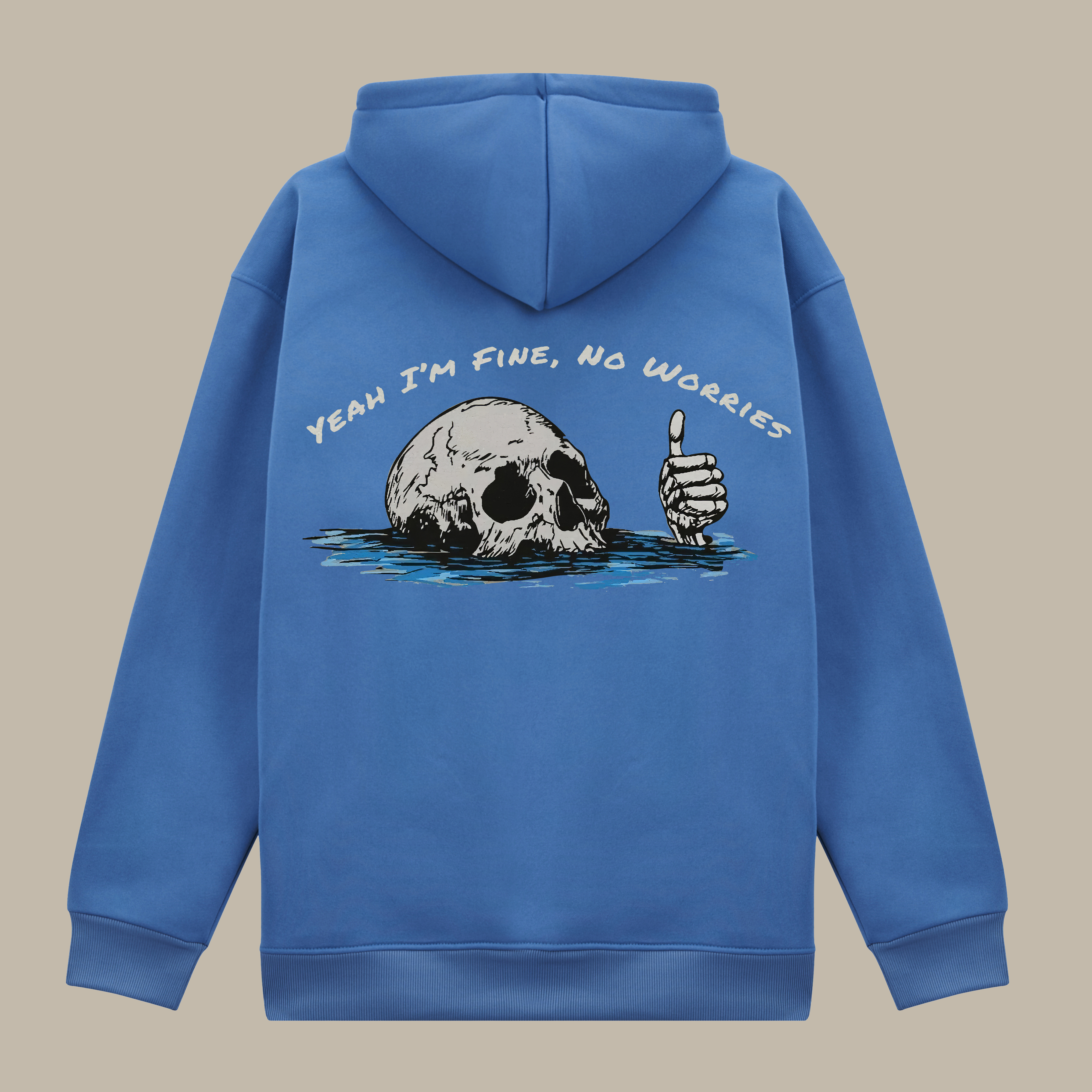 Yeah I'm Fine, No Worries Printed Men's Thickened Hoodie
