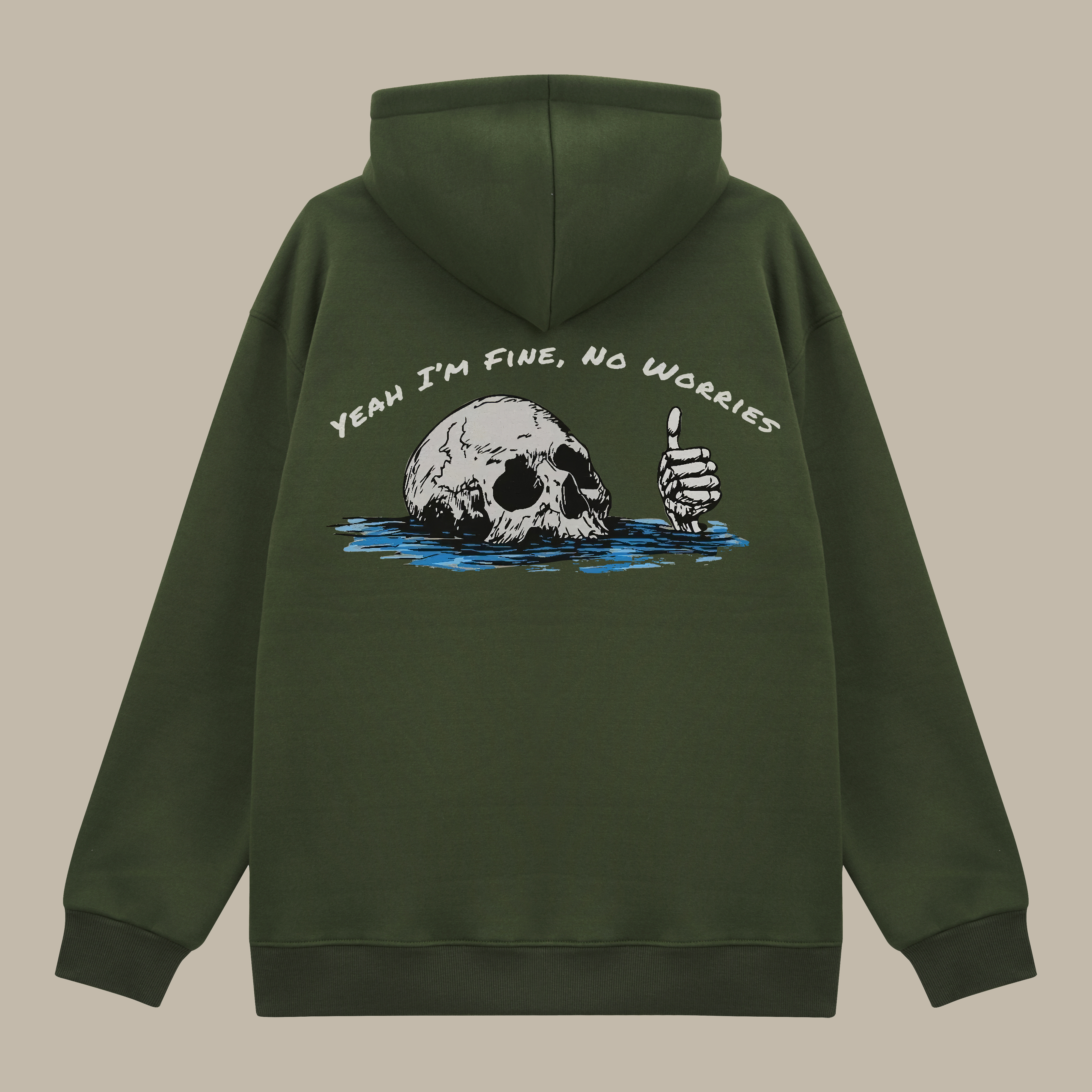 Yeah I'm Fine, No Worries Printed Men's Thickened Hoodie