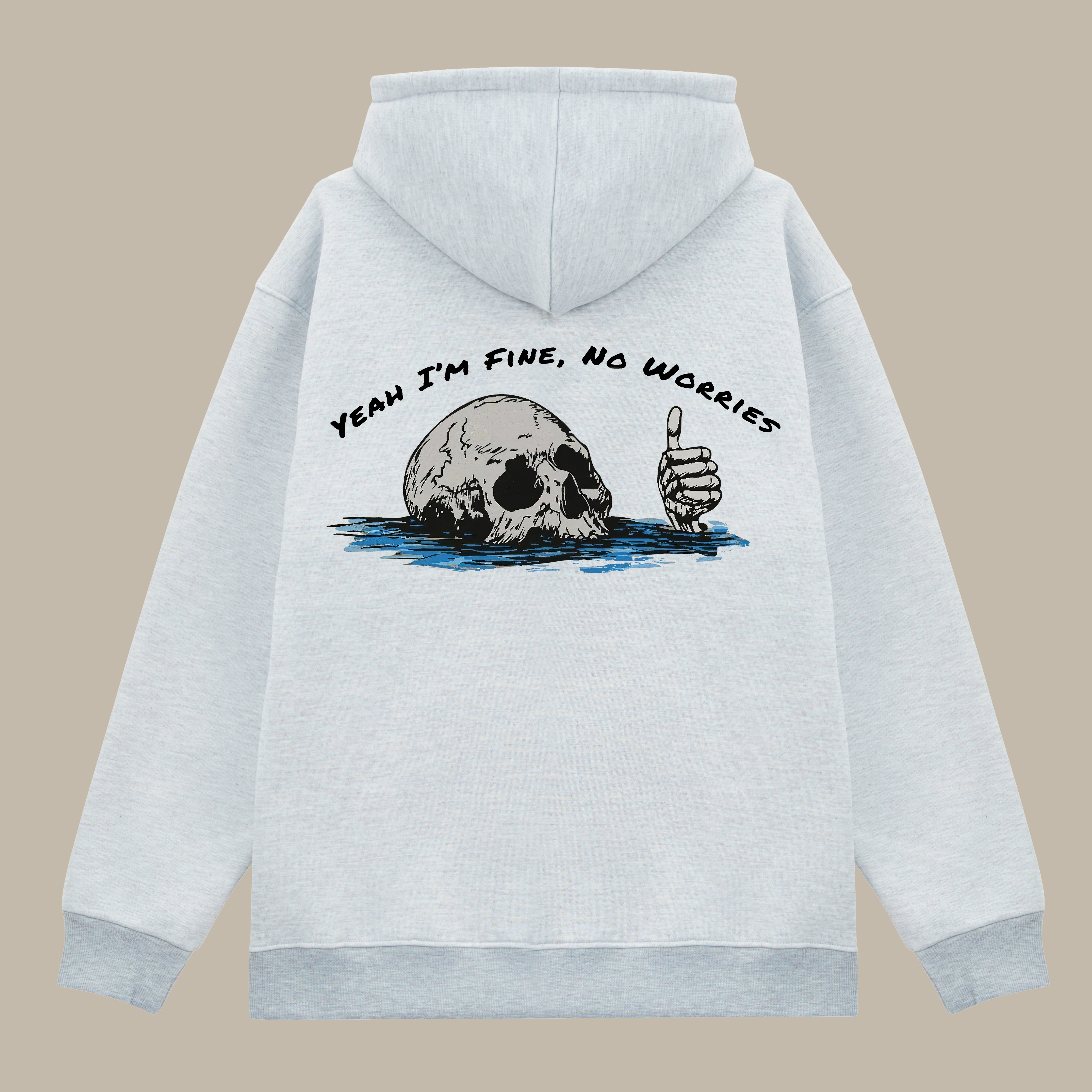 Yeah I'm Fine, No Worries Printed Men's Thickened Hoodie