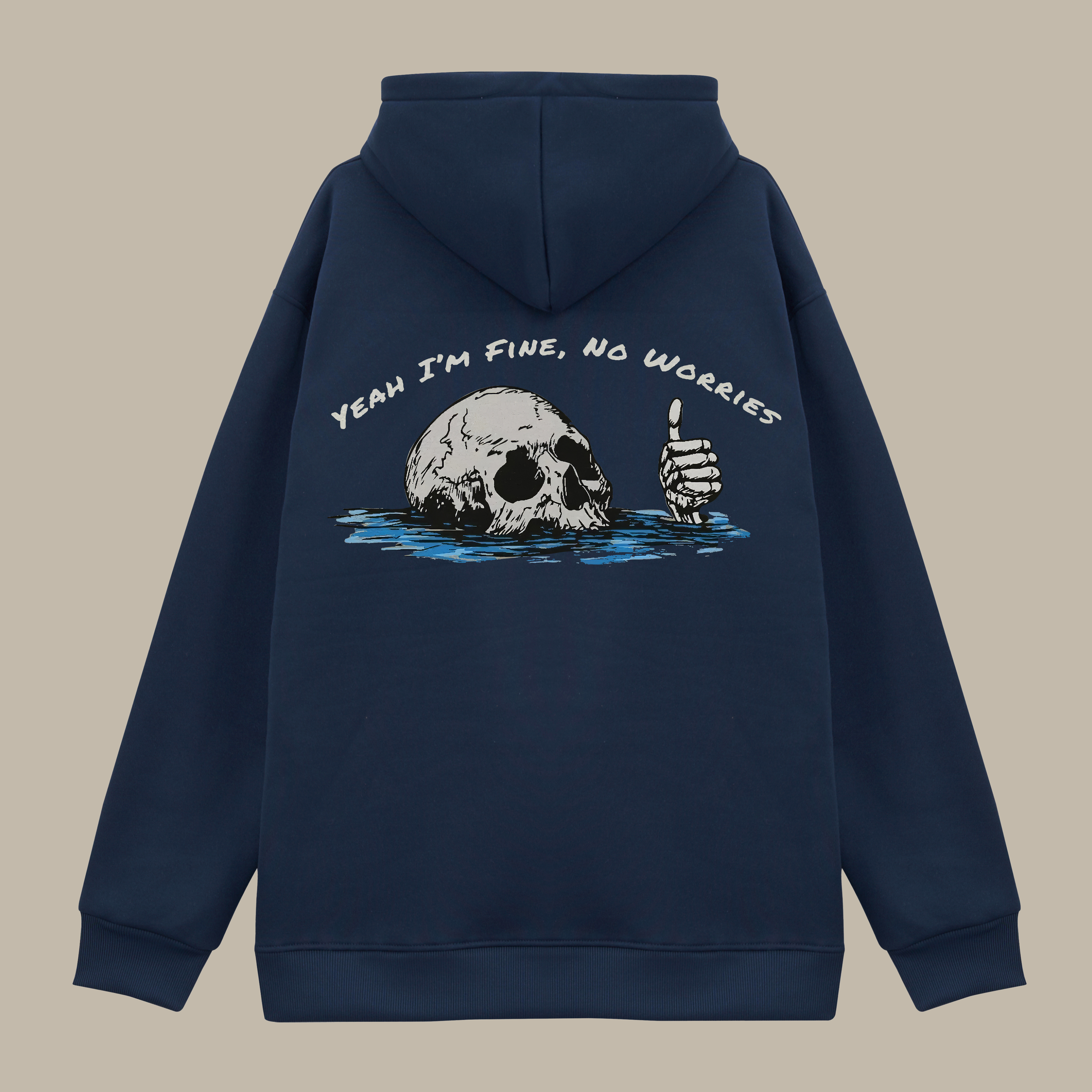 Yeah I'm Fine, No Worries Printed Men's Thickened Hoodie