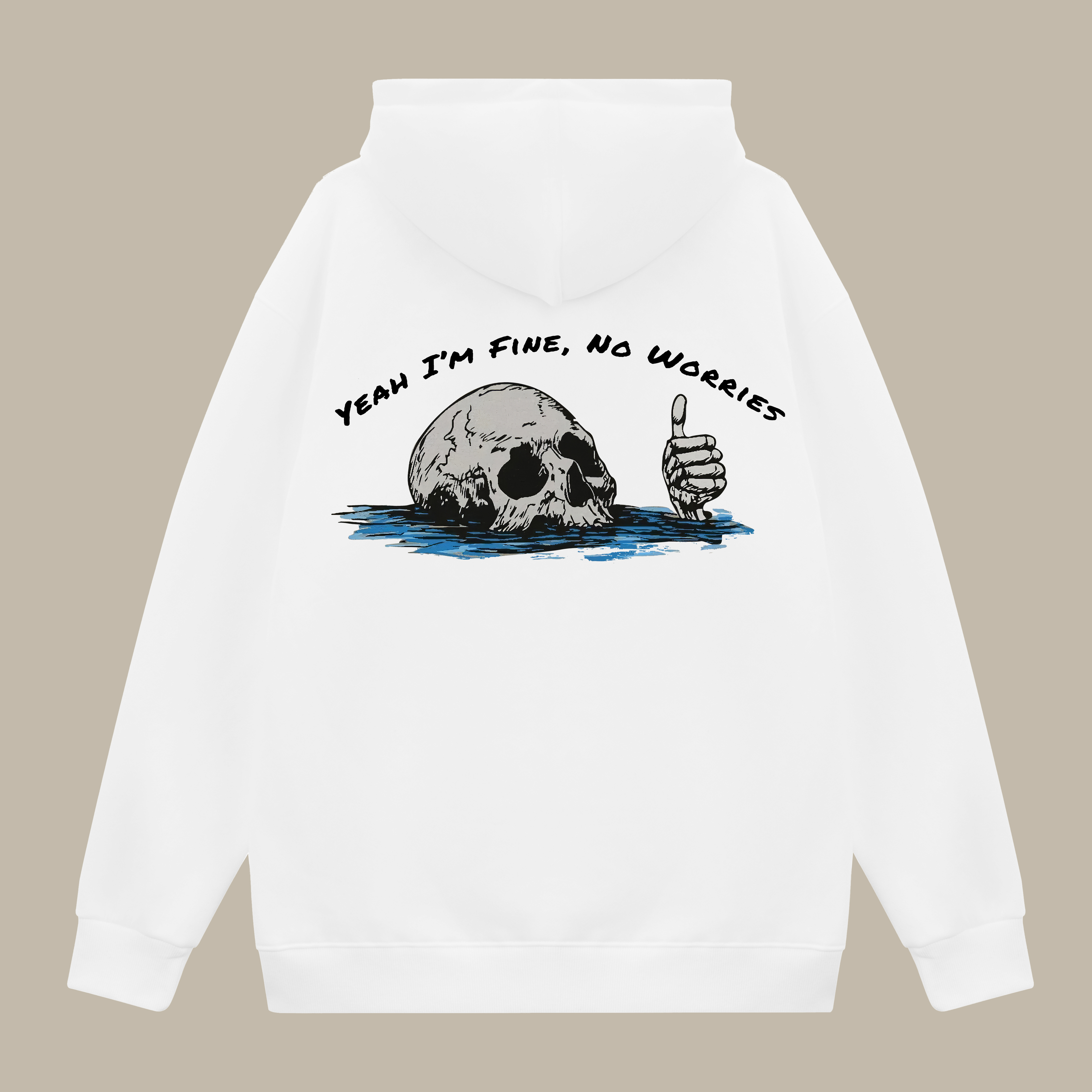 Yeah I'm Fine, No Worries Printed Men's Thickened Hoodie