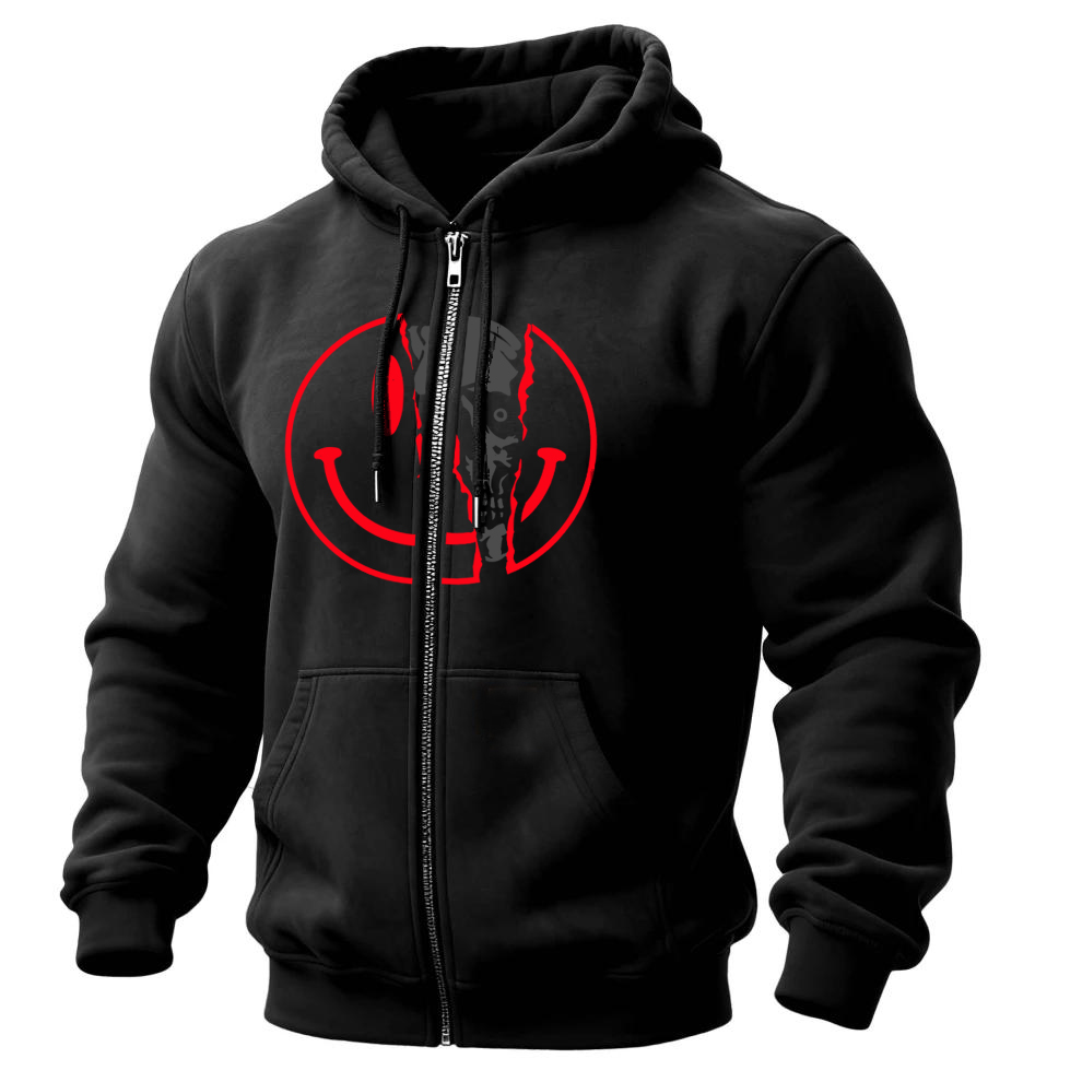 雨伞: Sacred Heart of Jesus Printed Zippered Hooded Fleece Cardigan Image - 2