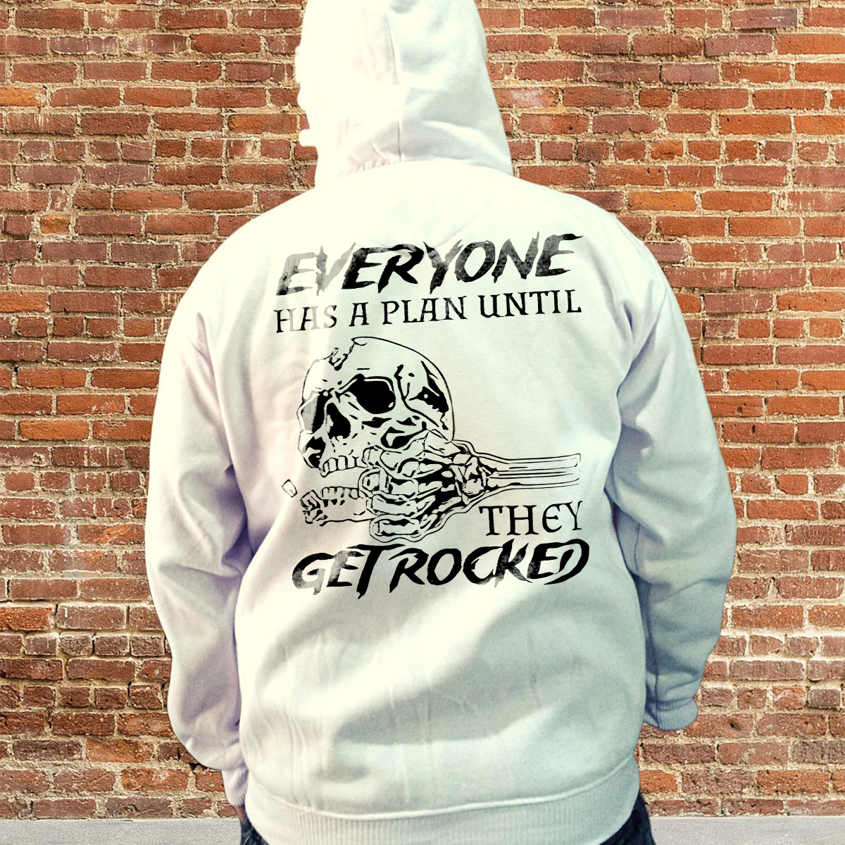Everyone Has A Plan Until They Get Rocked Printed Fleece-lined Unisex Hoodie Image - 1