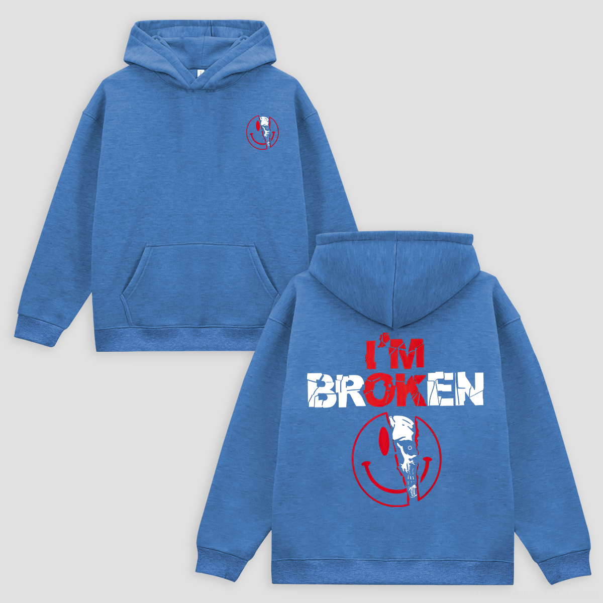 I'm Ok I'm Broken Printed Fleece-lined Unisex Hoodie Image - 7