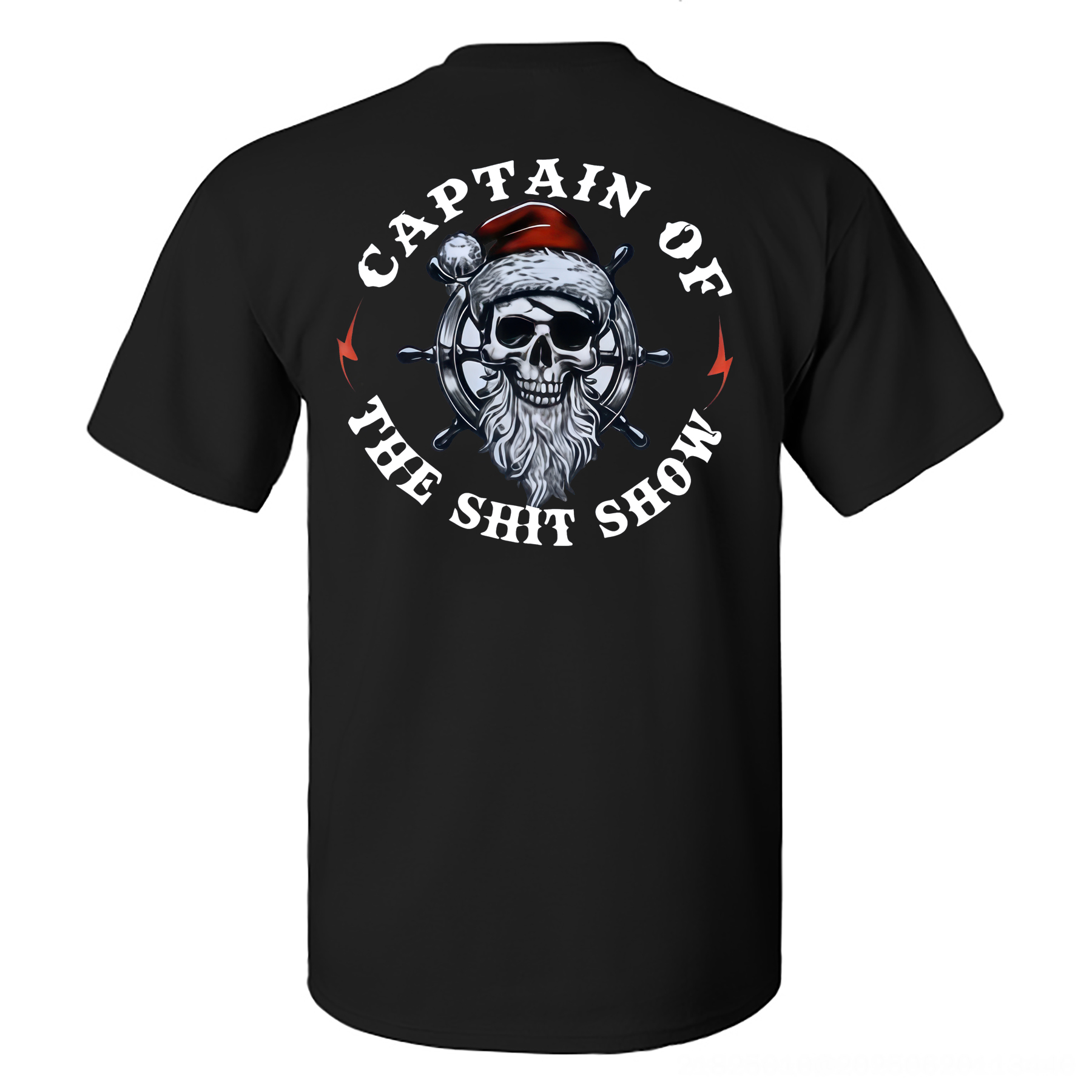 Captain Of The Shit Show Skull Christmas Printed Men's T-shirt Image - 2