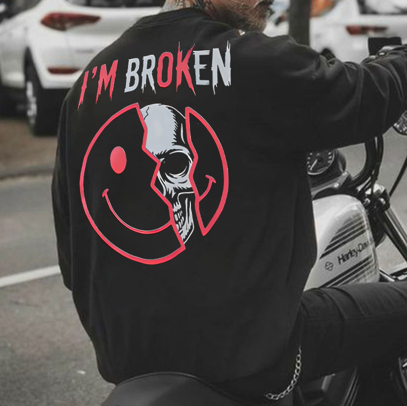 I'm Ok I'm Broken Printed Fleece-lined Unisex Sweatshirt Image - 1