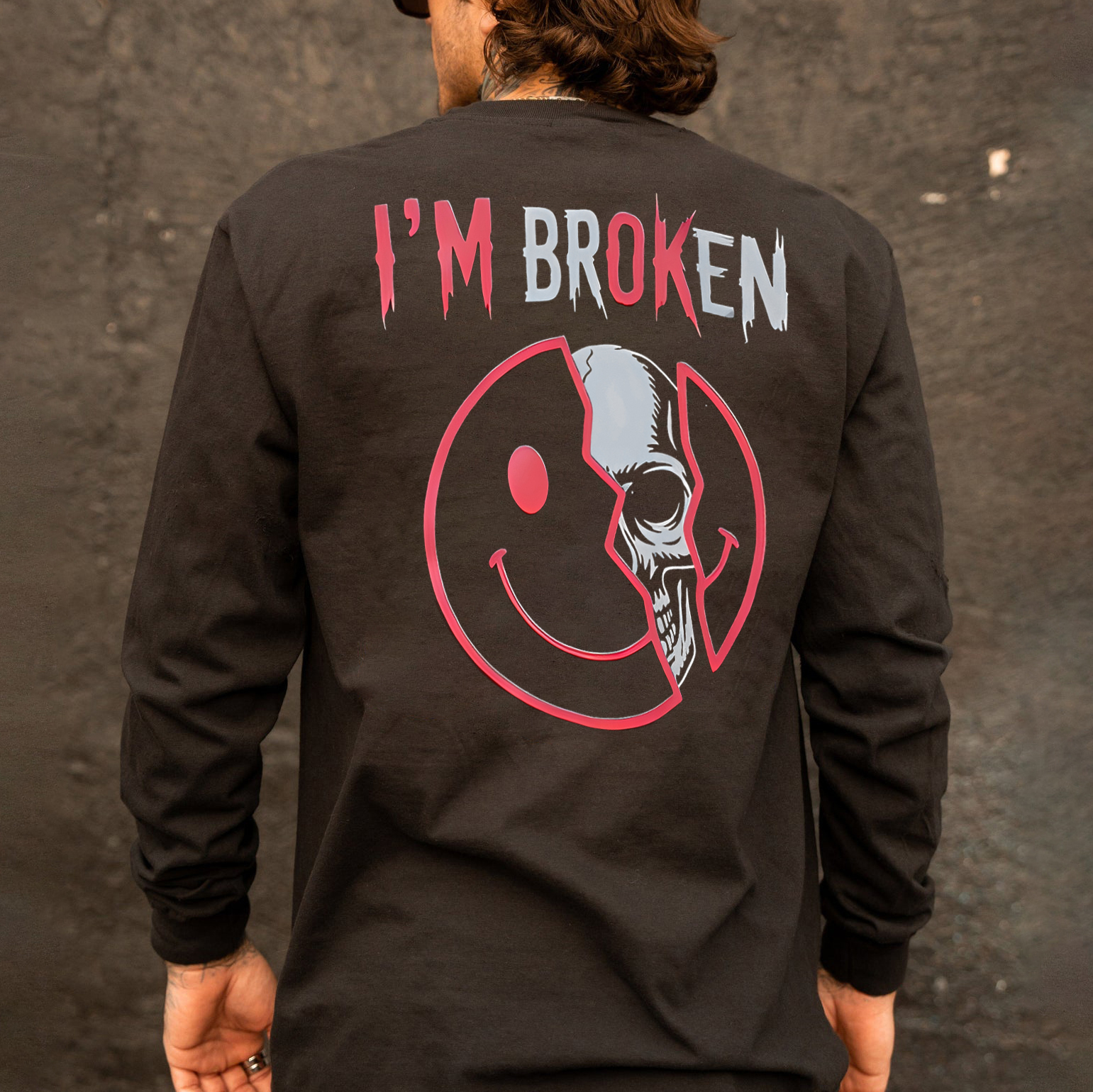 I'm Ok I'm Broken Printed Long Sleeve Men's T-shirt Image - 1