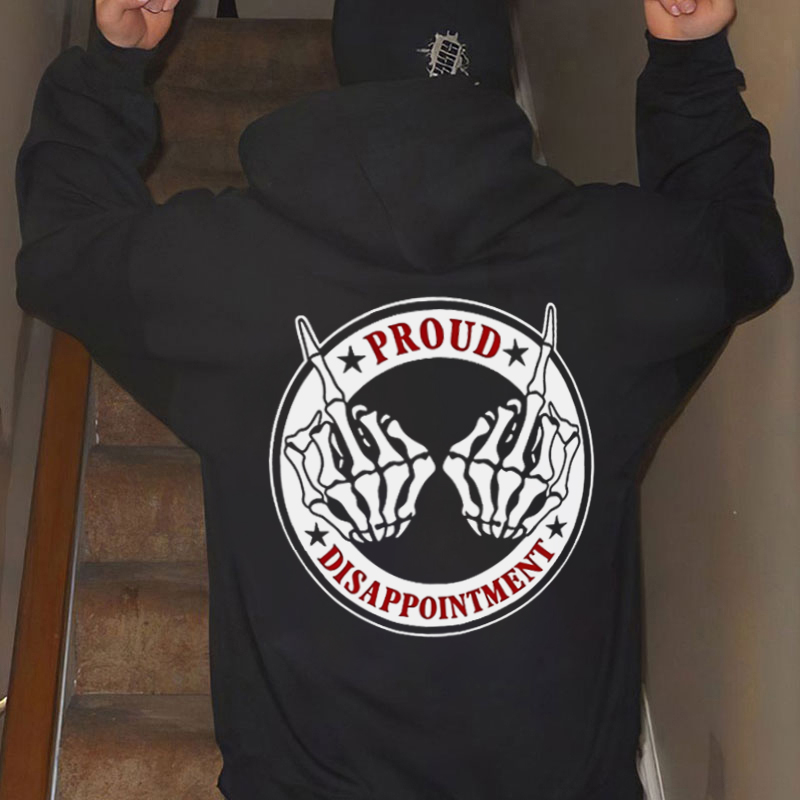 Proud Disappointment Defiant Bone Hand Printed Fleece-lined Unisex Hoodie Image - 1