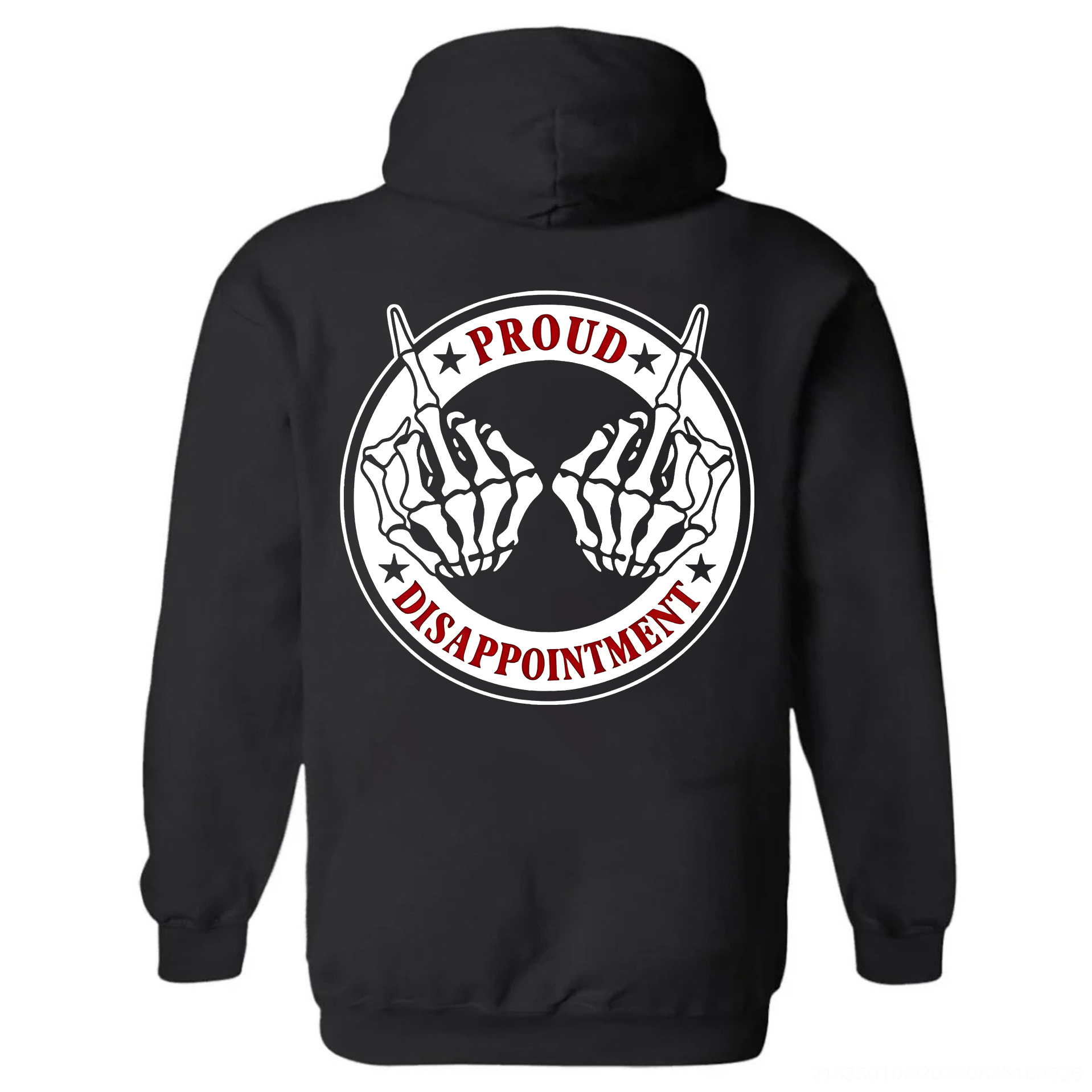 Proud Disappointment Defiant Bone Hand Printed Fleece-lined Unisex Hoodie Image - 2