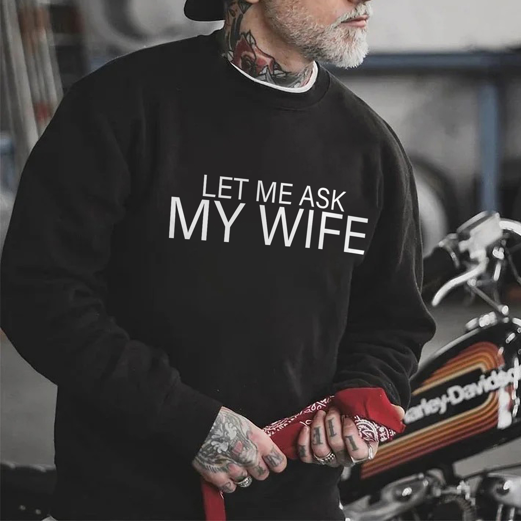 Let Me Ask My Wife Printed Fleece-lined Unisex Sweatshirt Image - 1