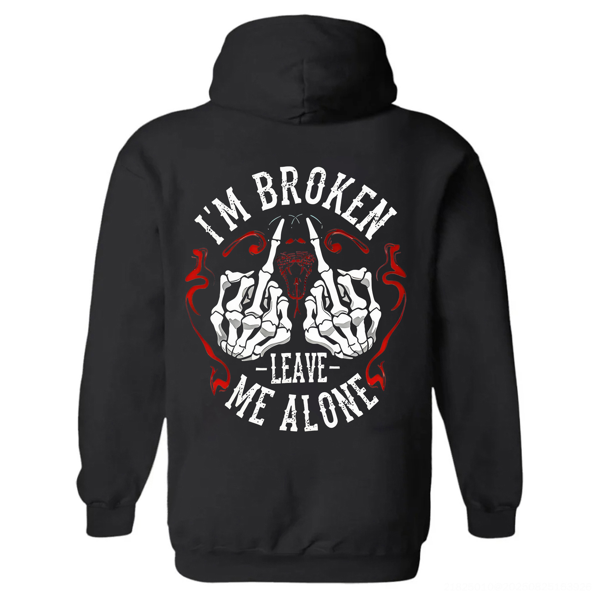 I'm Broken Leave Me Alone Printed Fleece-lined Unisex Hoodie Image - 4