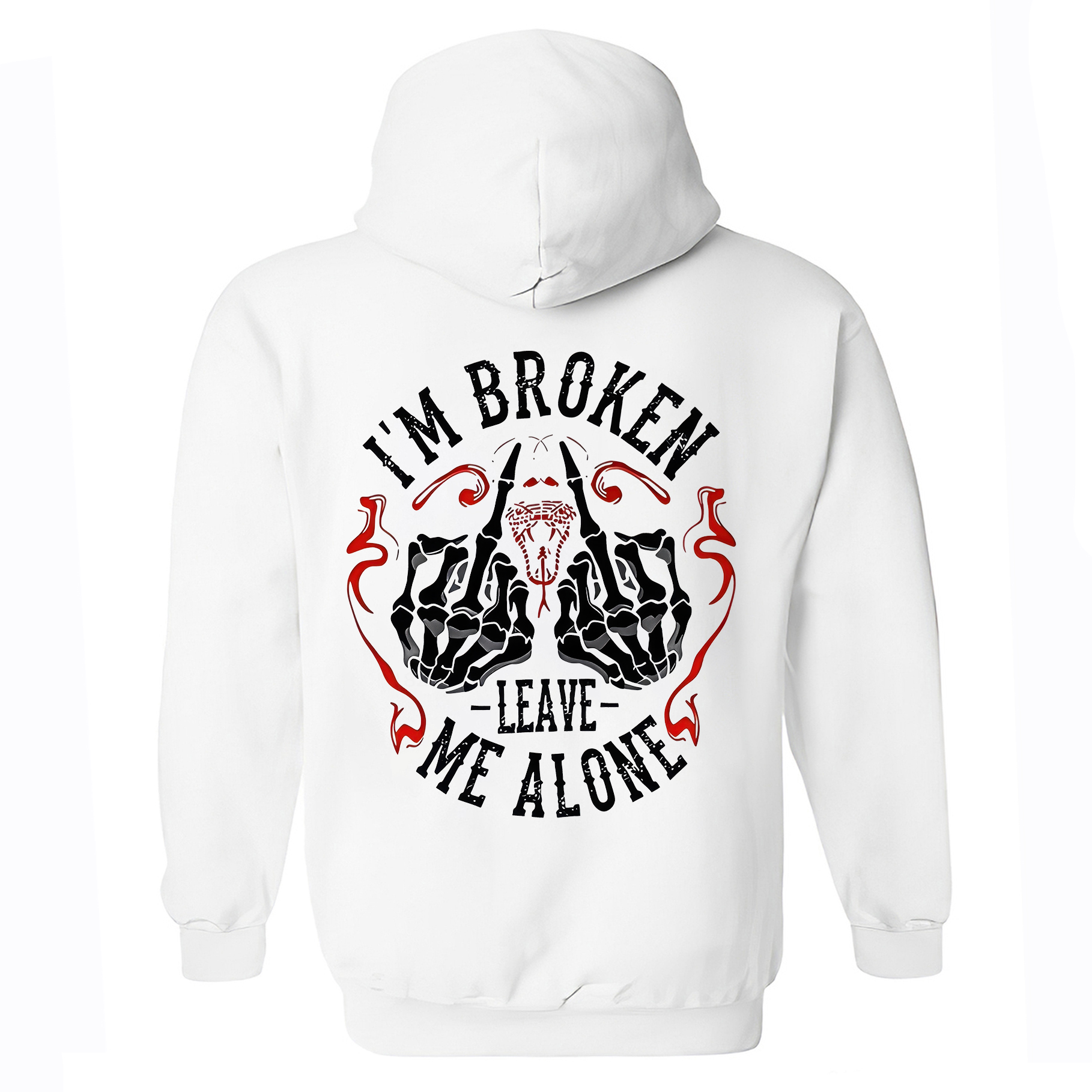 I'm Broken Leave Me Alone Printed Fleece-lined Unisex Hoodie Image - 3