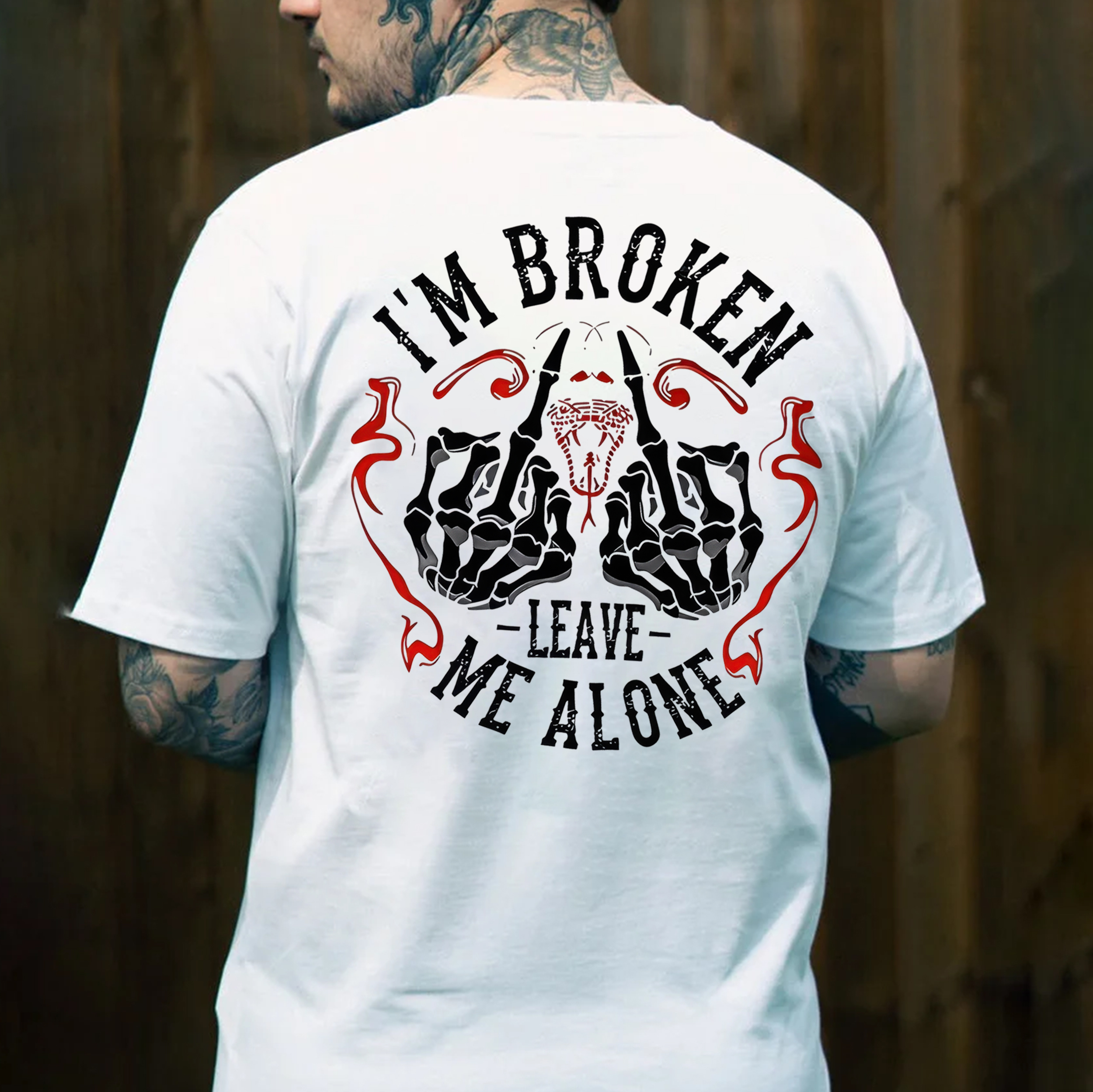 I'm Broken Leave Me Alone Printed Men's T-shirt Image - 1