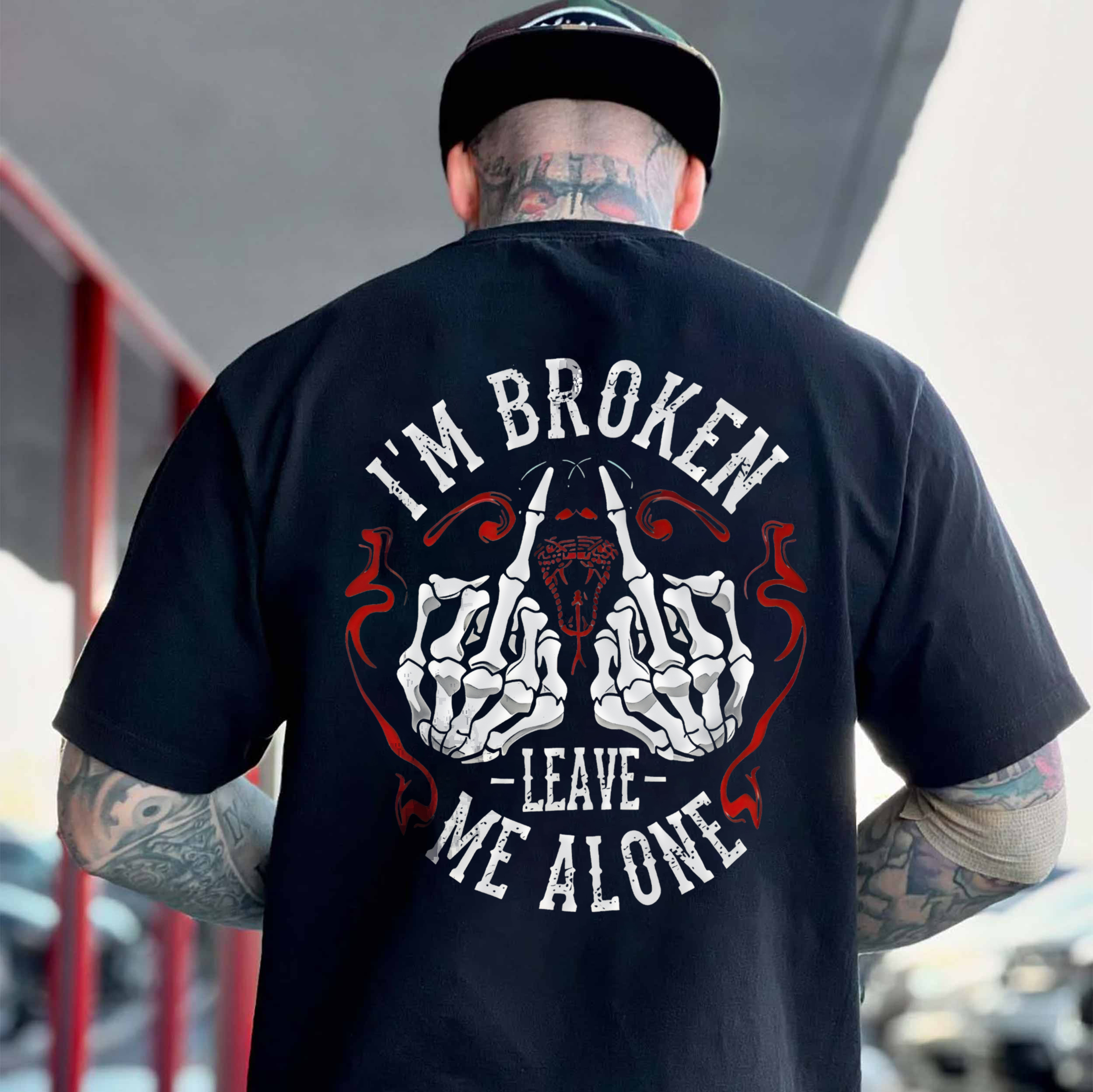 I'm Broken Leave Me Alone Printed Men's T-shirt Image - 2