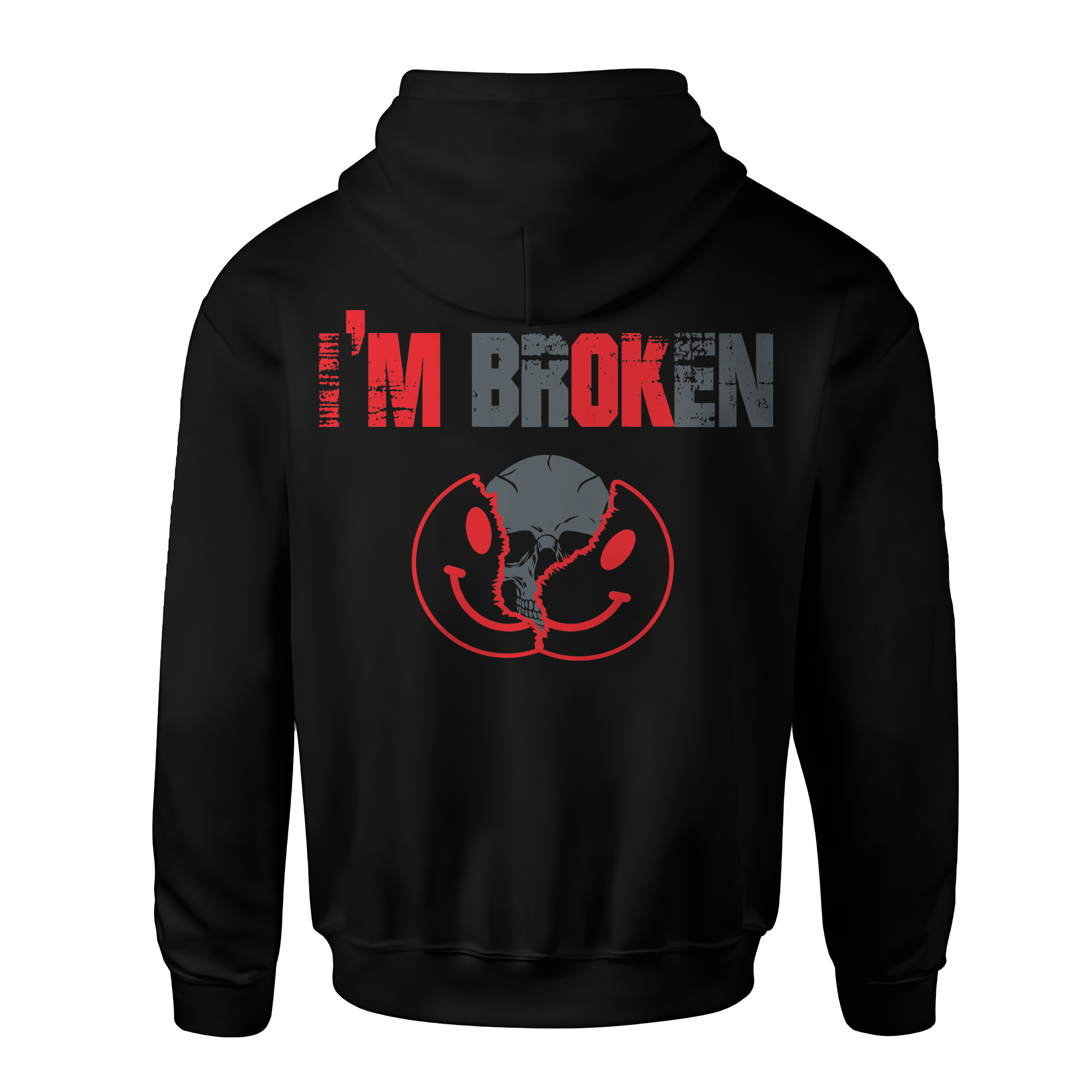 I'm OK I'm Broken Printed Fleece-lined Unisex Hoodie