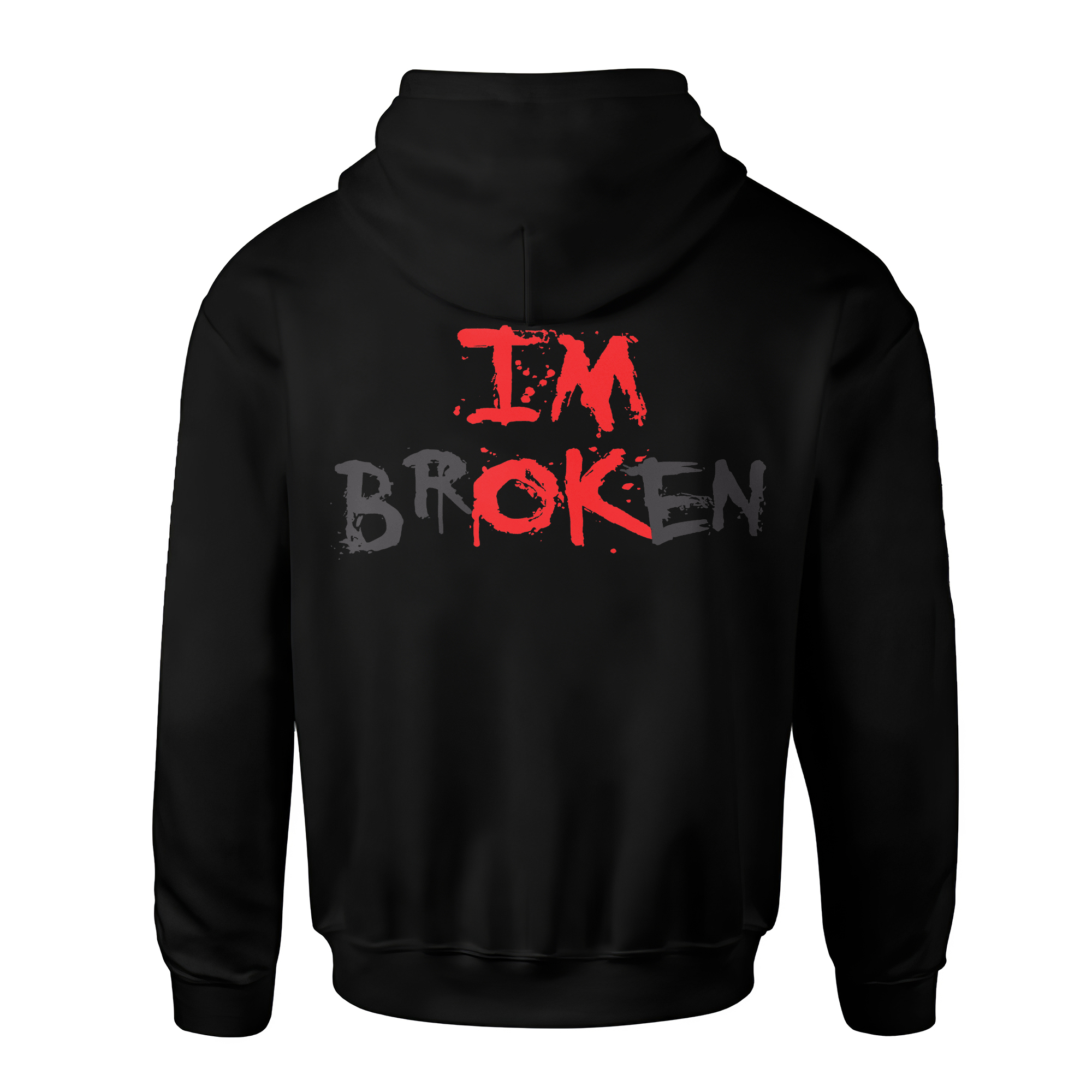I'm OK I'm Broken Printed Fleece-lined Unisex Hoodie