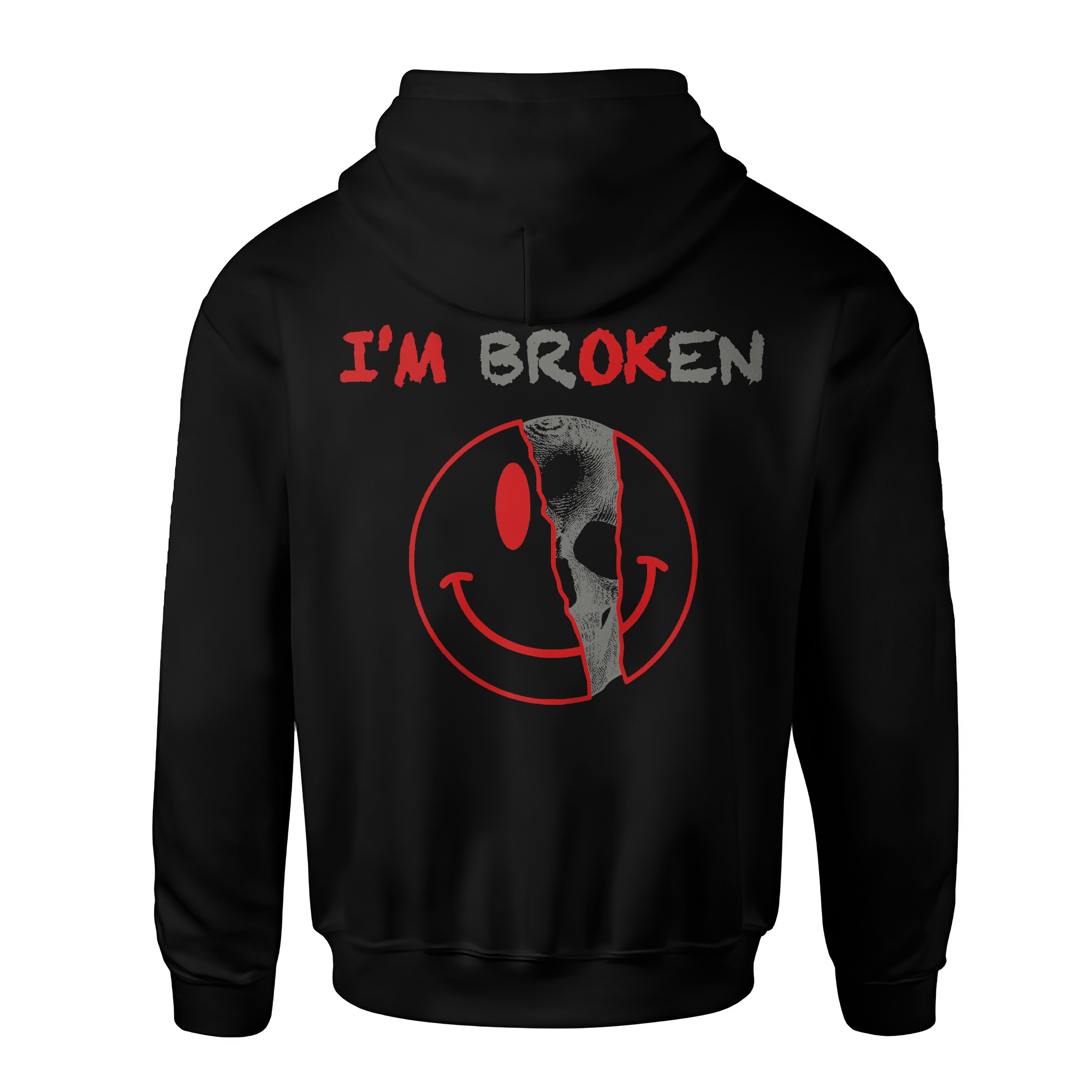 I'm OK I'm Broken Printed Fleece-lined Unisex Hoodie