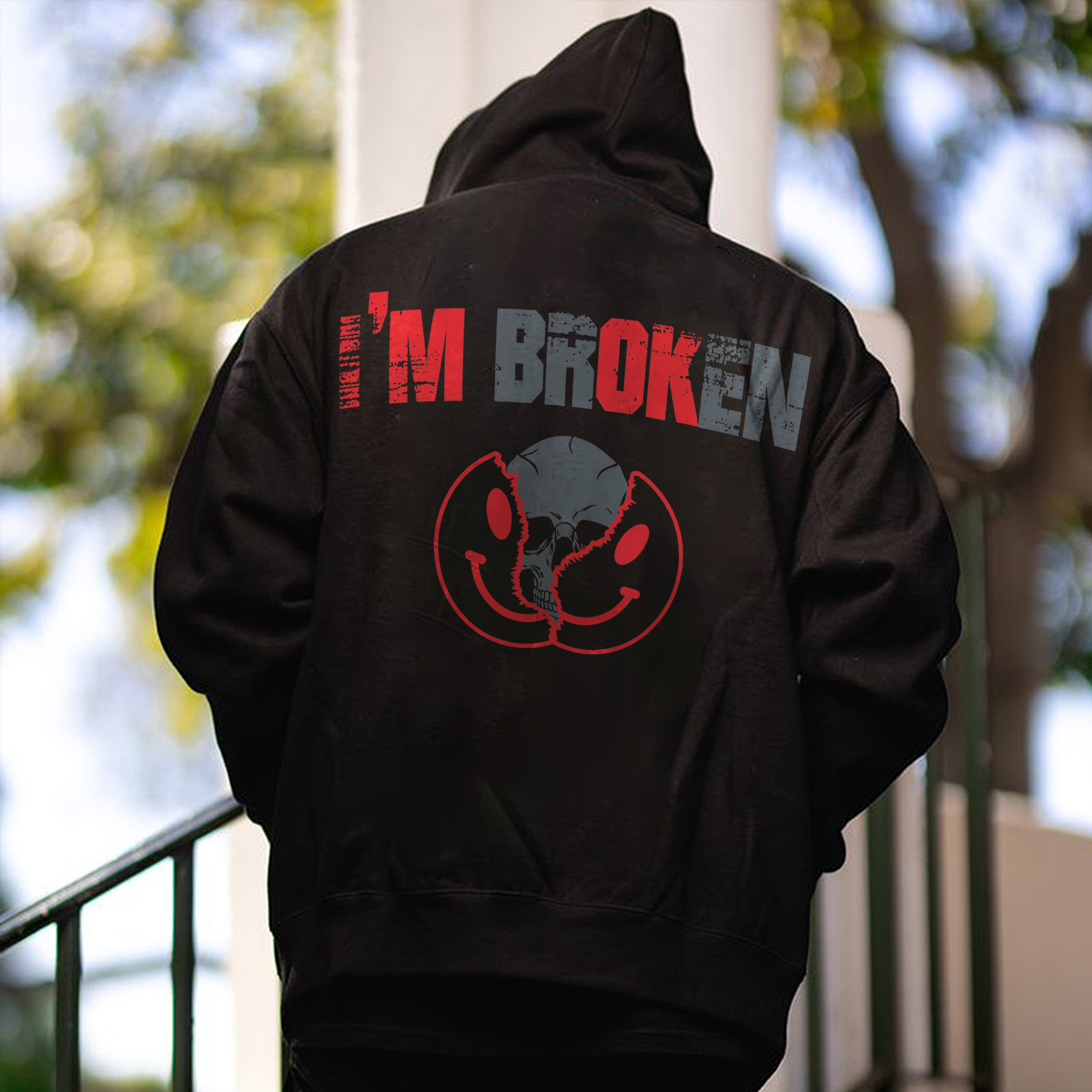 I'm OK I'm Broken Printed Fleece-lined Unisex Hoodie