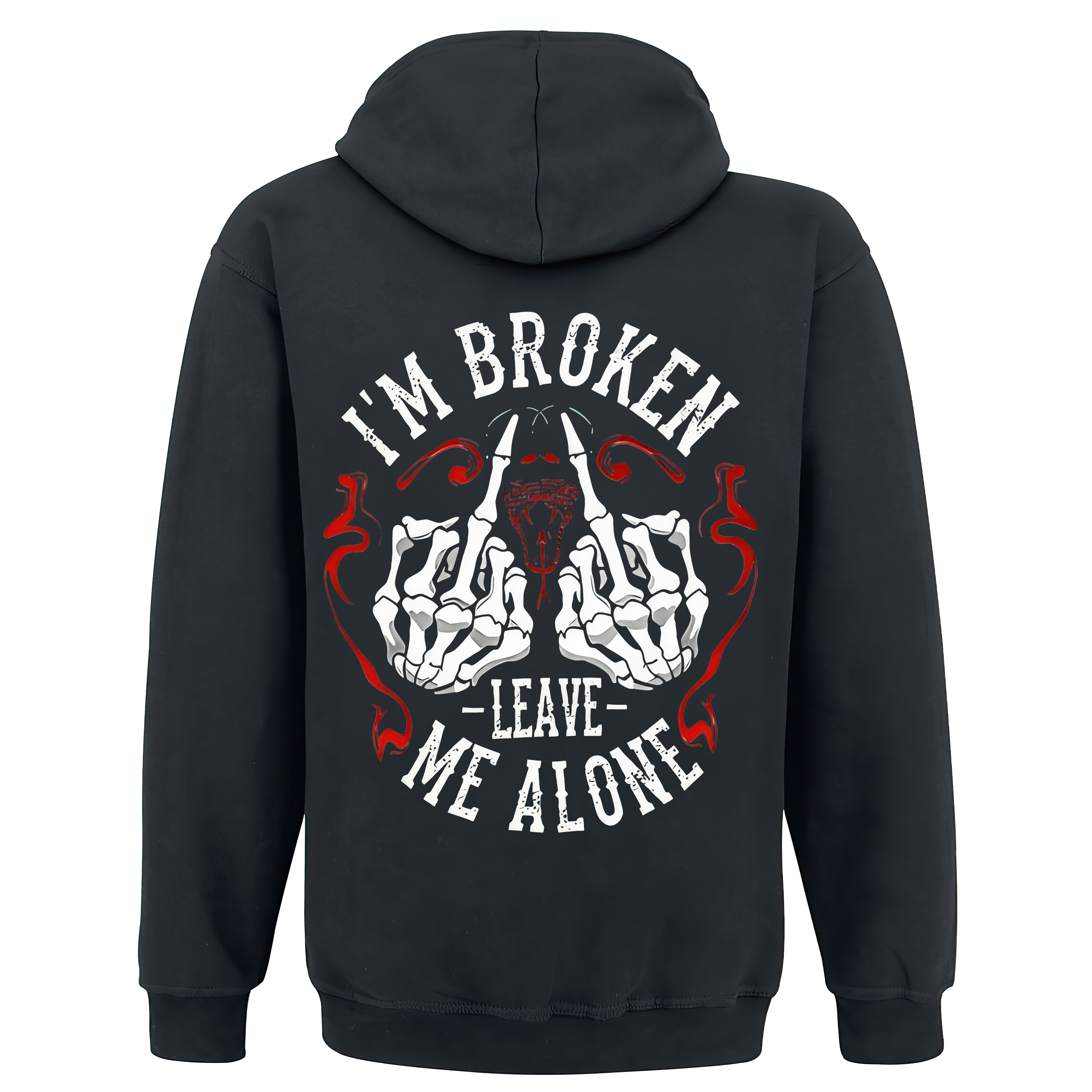 I'm Broken Leave Me Alone Printed Unisex Zipper Hoodie Image - 2