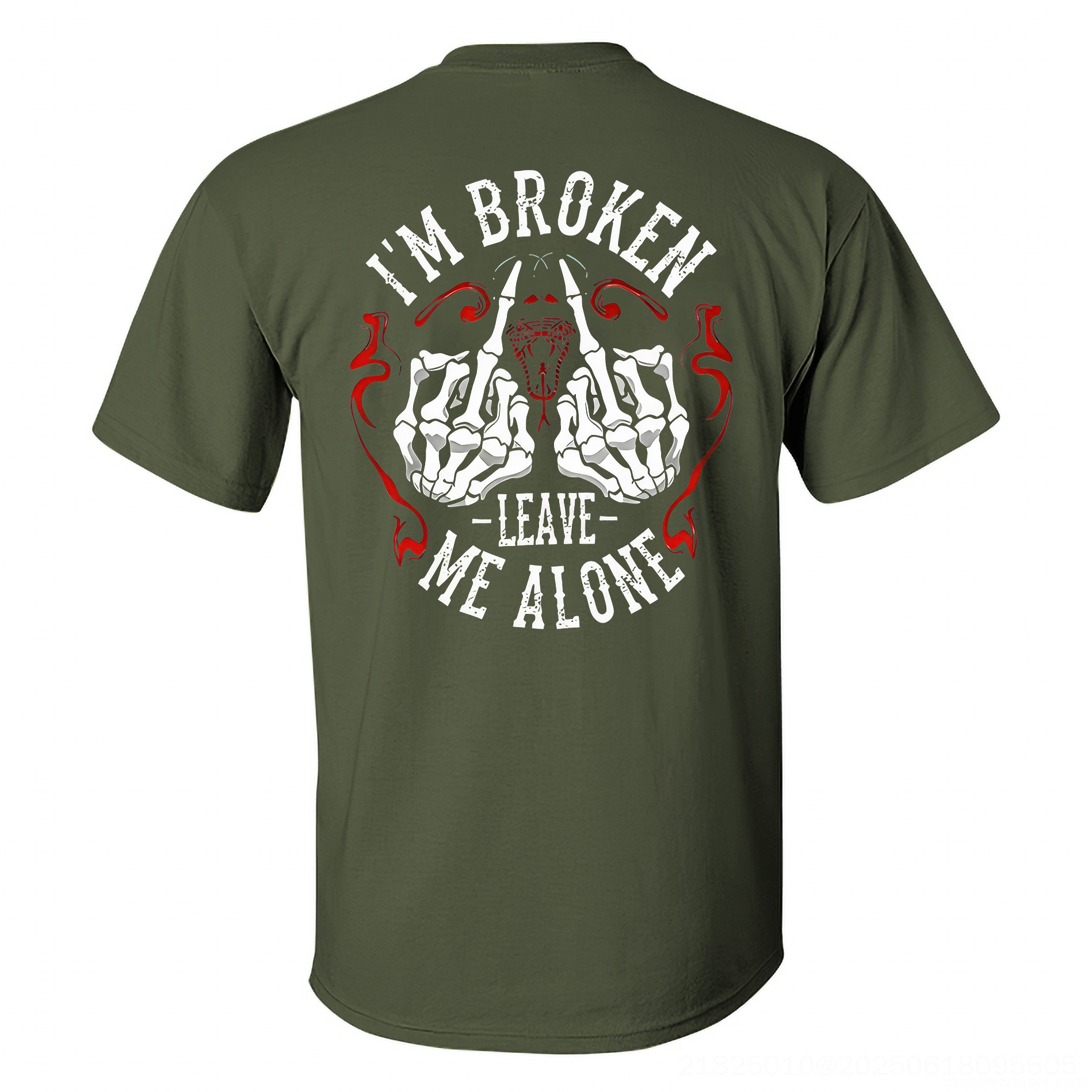 I'm Broken Leave Me Alone Printed Men's T-shirt Image - 6