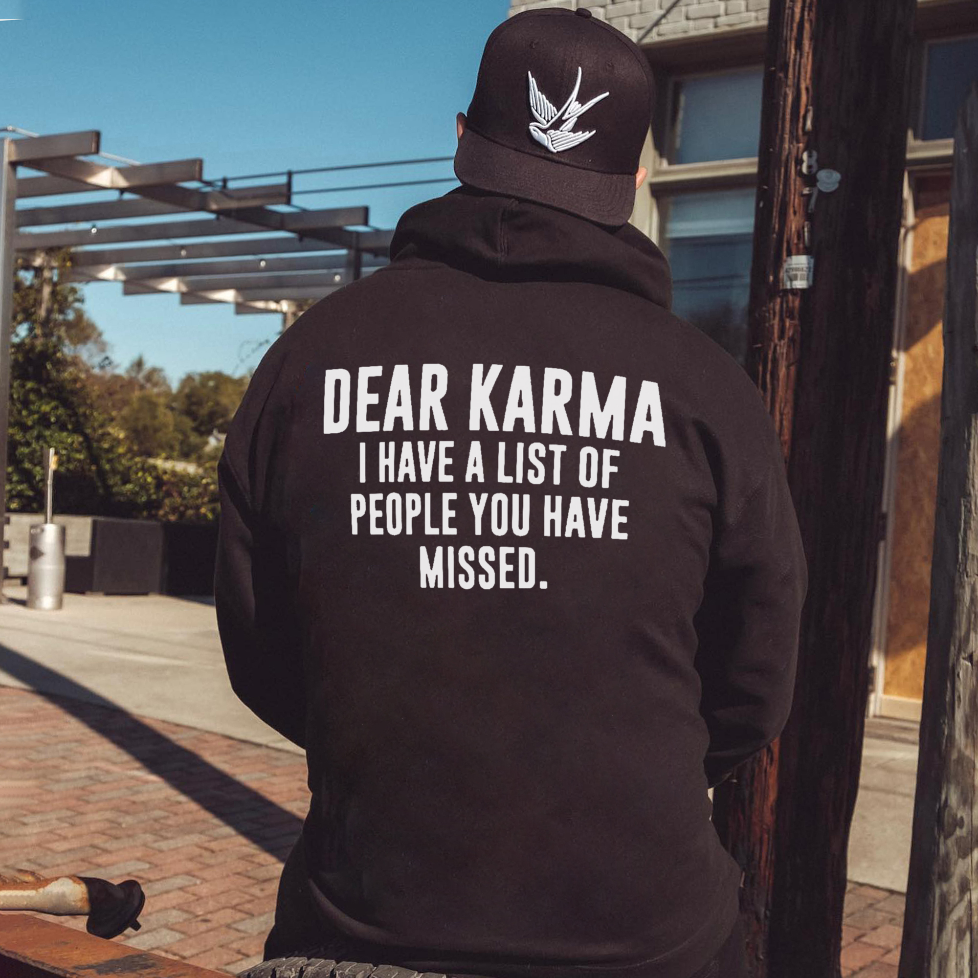 Dear Karma I Have A List Of People You Have Missed Printed Fleece-lined Unisex Hoodie Image - 1
