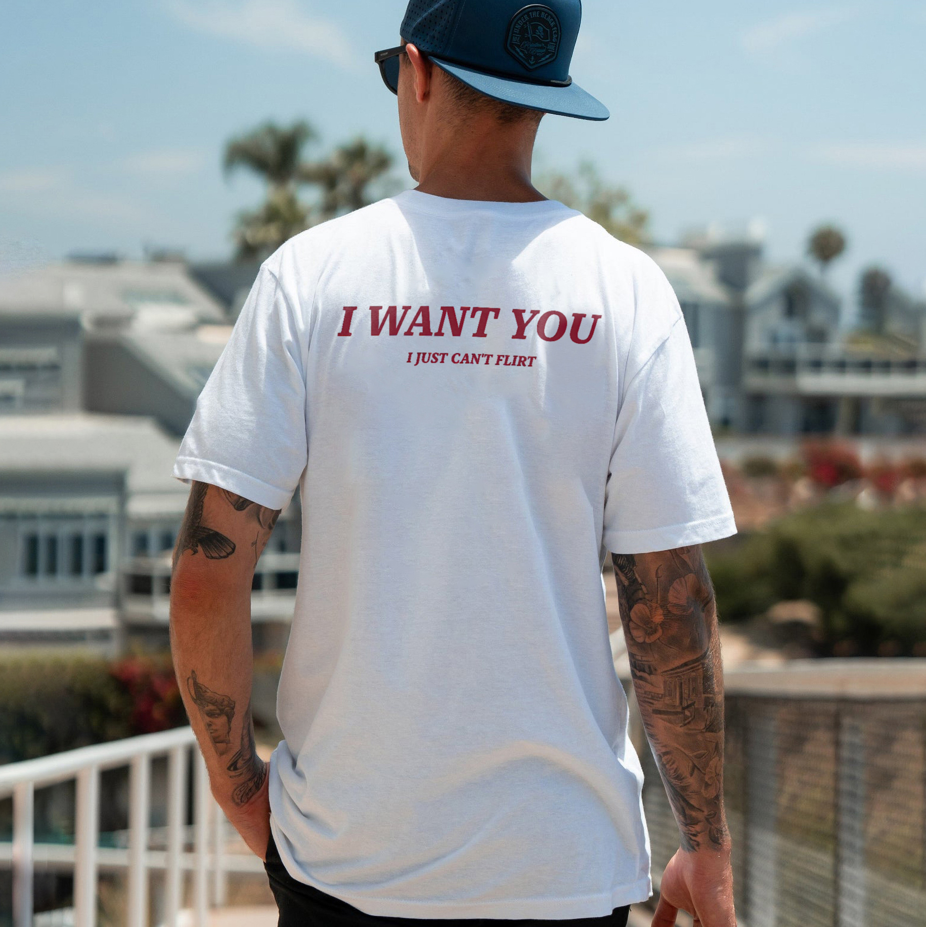 I Want You I Just Can't Flirt Printed Men's T-shirt Image - 1