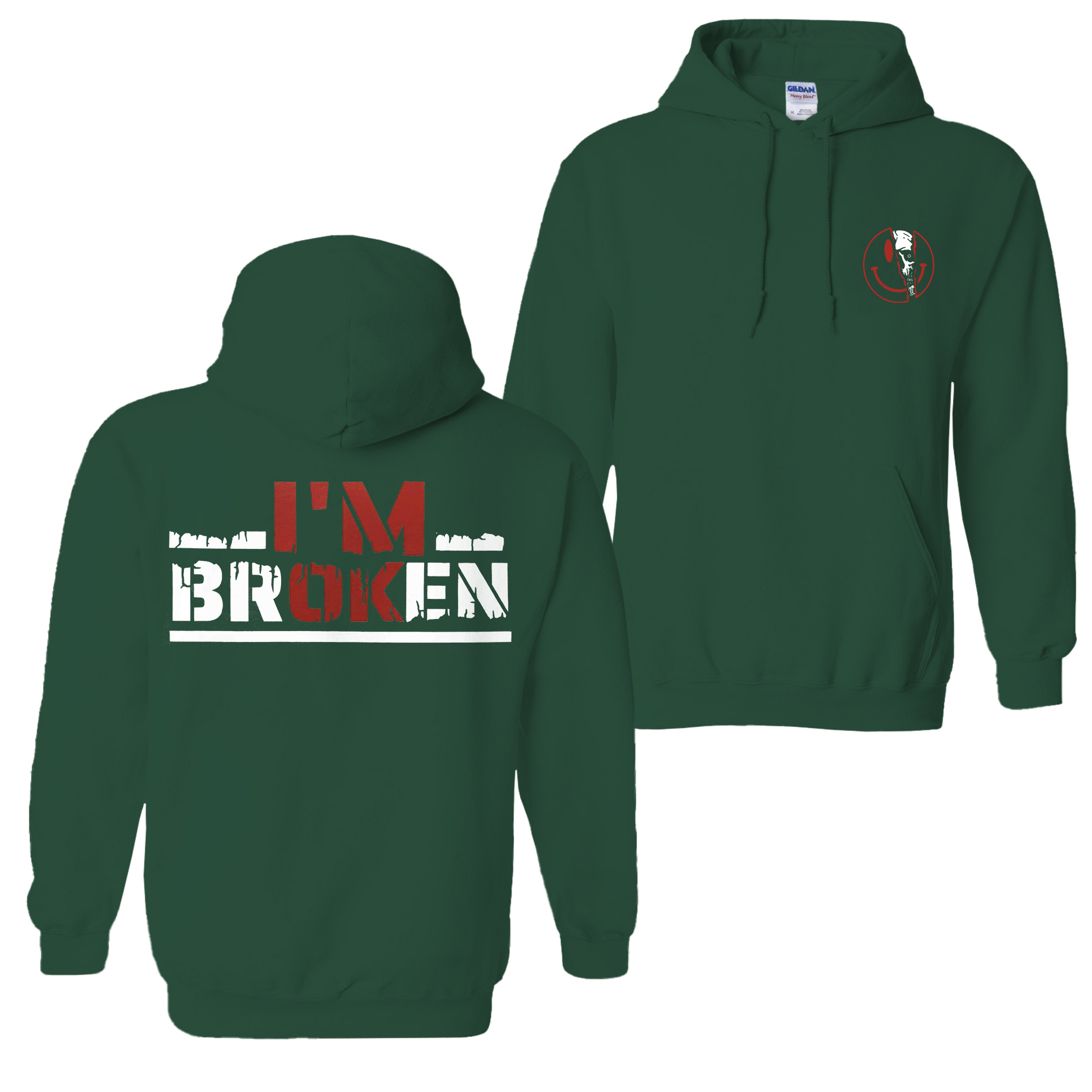 I'm Ok I'm Broken Printed Fleece-lined Unisex Hoodie Image - 7