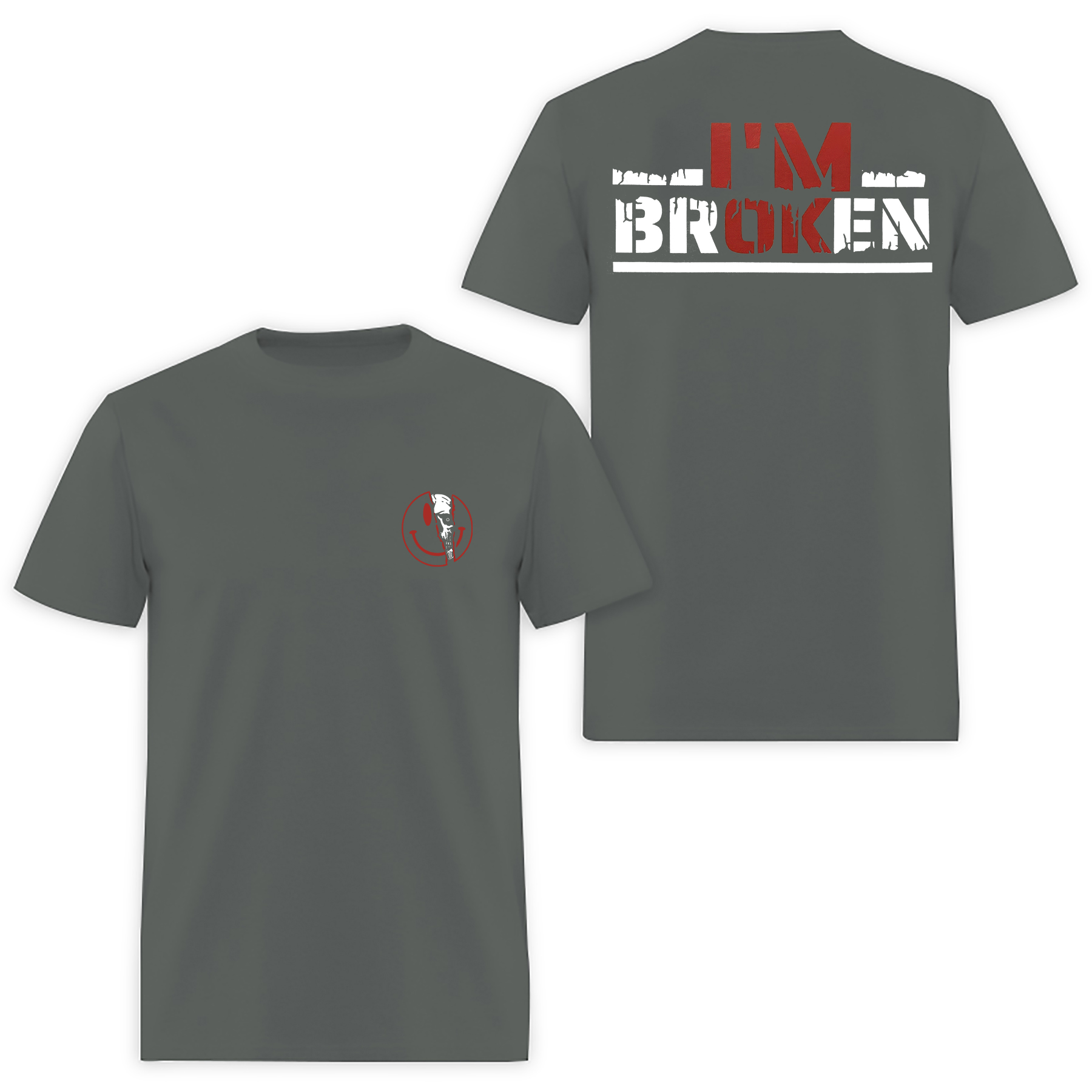 I'm Ok I'm Broken Printed Men's T-shirt Image - 6