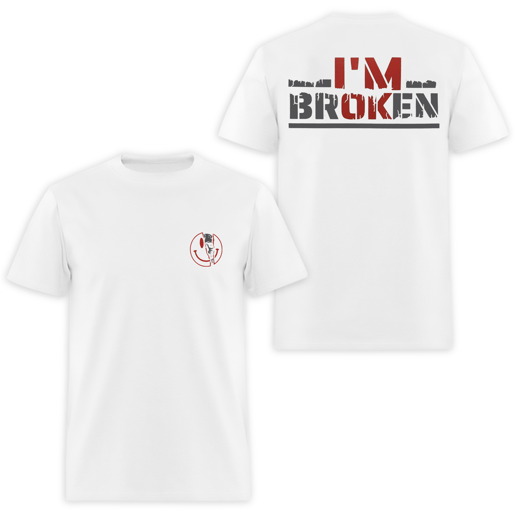 I'm Ok I'm Broken Printed Men's T-shirt Image - 3
