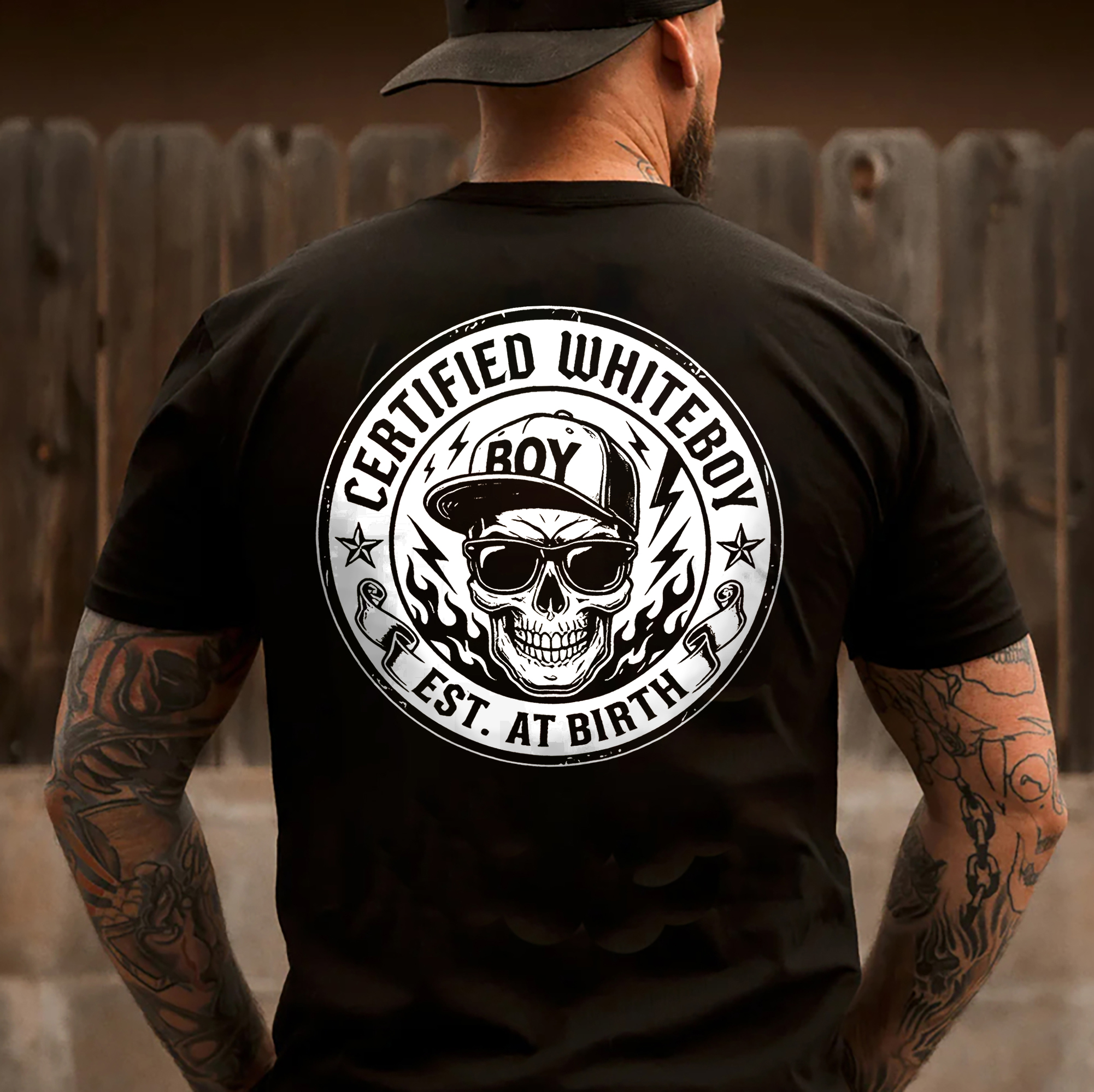 Certified Whiteboy Skull Printed Men's T-shirt Image - 1