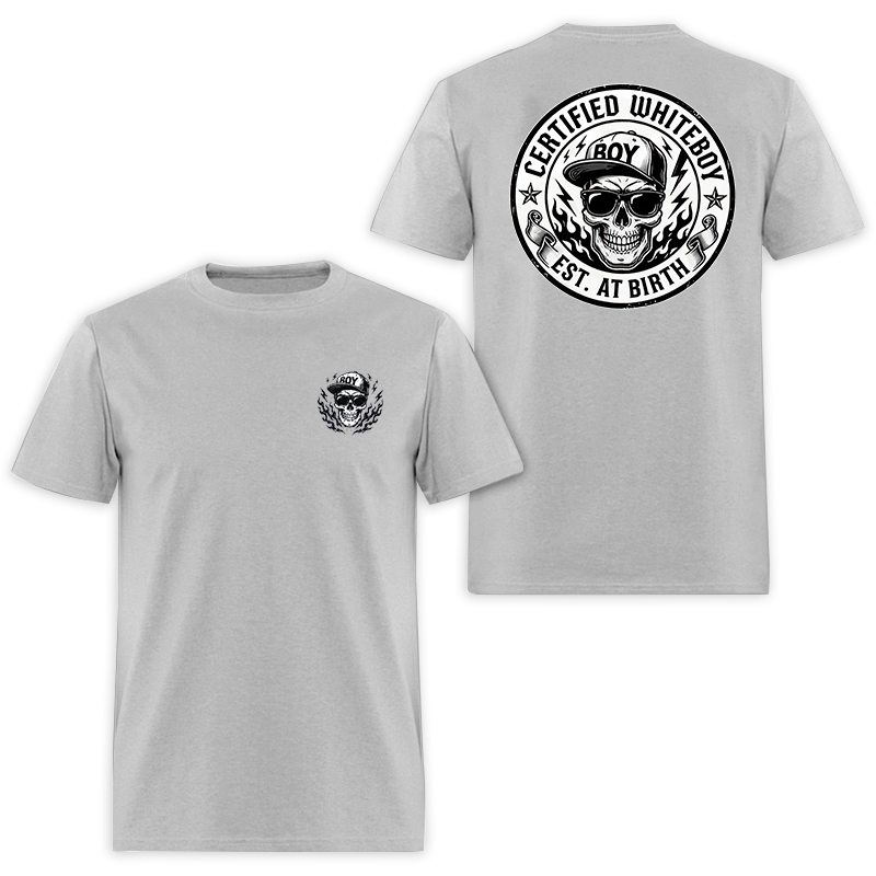 Certified Whiteboy Skull Printed Men's T-shirt Image - 4