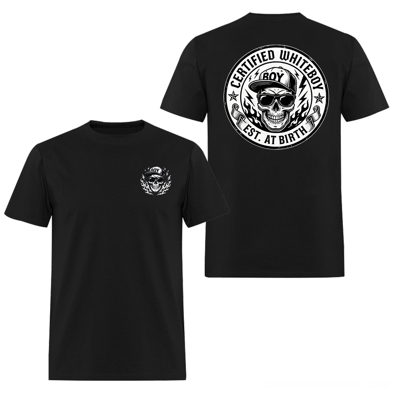 Certified Whiteboy Skull Printed Men's T-shirt Image - 2
