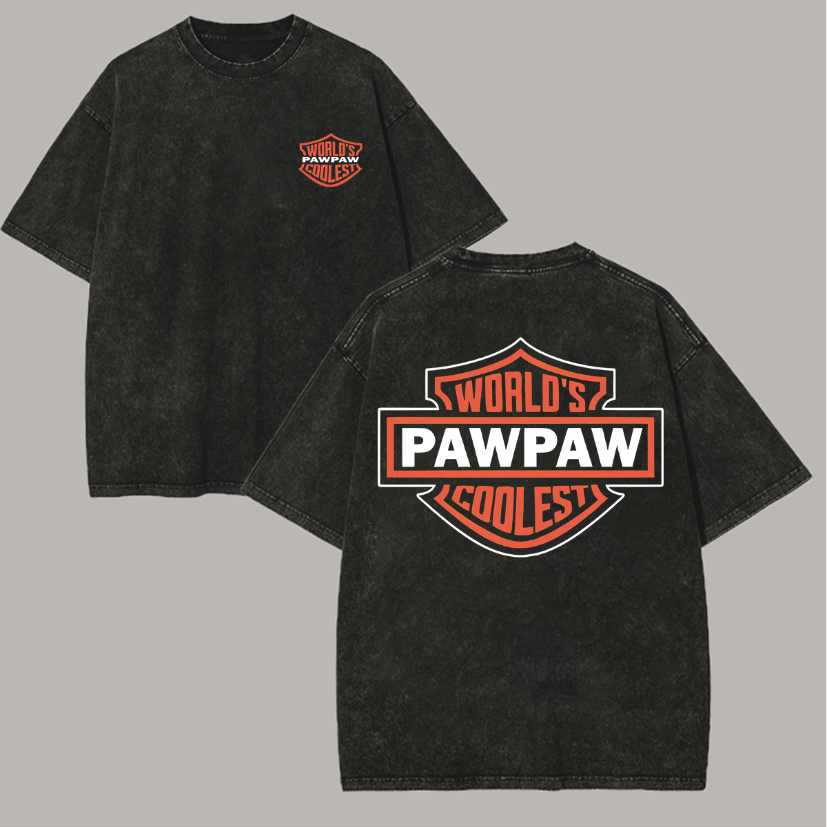 World's Coolest Pawpaw Printed Unisex Washed T-Shirt Image - 1