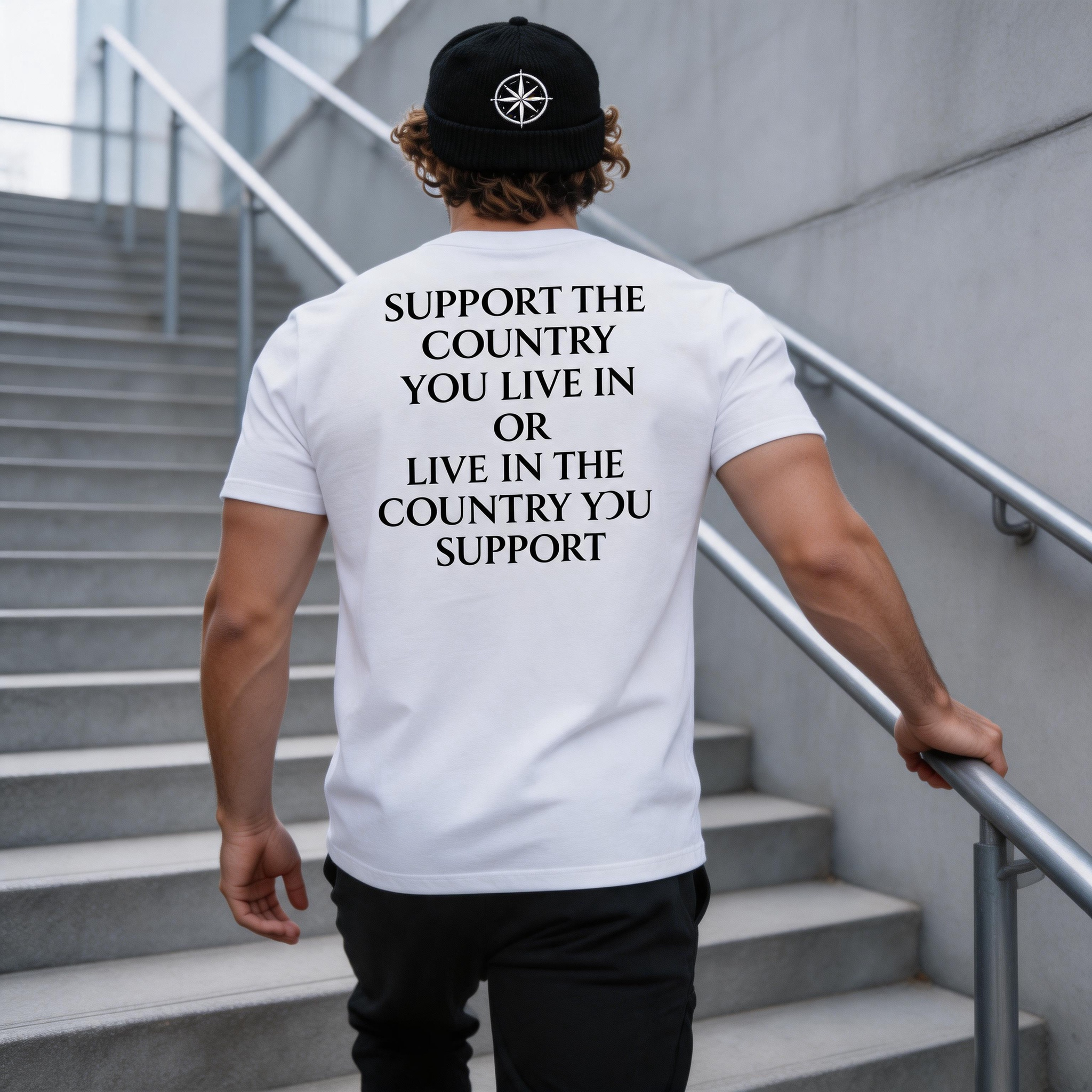 Support The Country You Live In Or Live In The Country You Support Printed Men's T-Shirt Image - 1